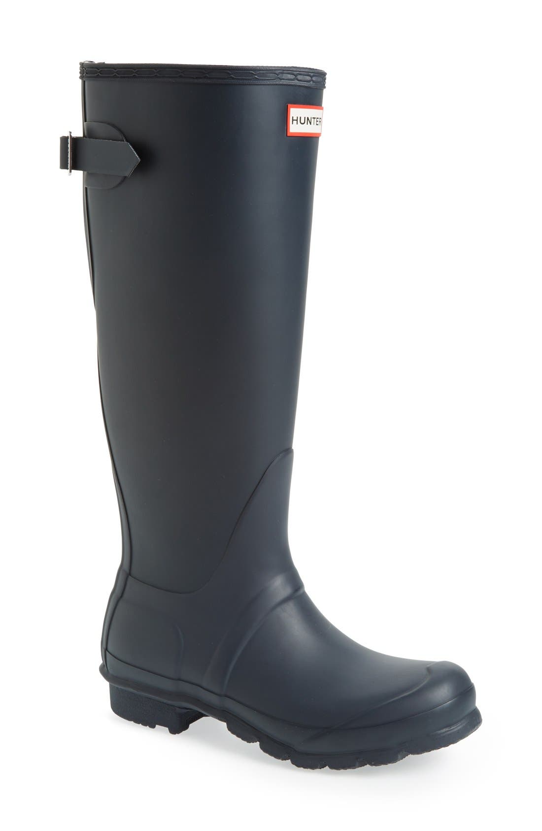 Hunter Original Tall Adjustable Back Waterproof Rain Boot, Blue