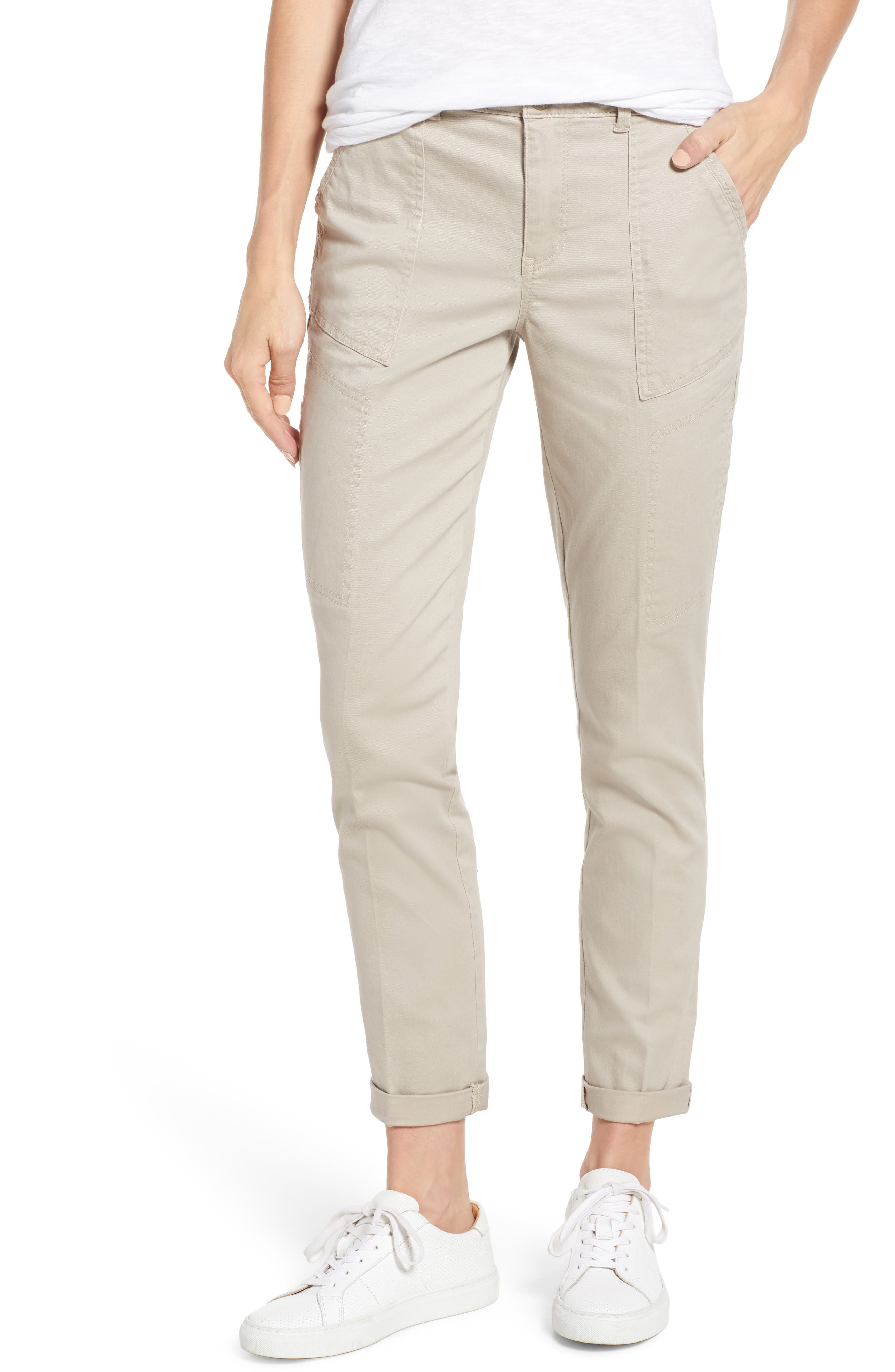 Wit & Wisdom Flex-Ellent High Waist Cargo Pants, Beige