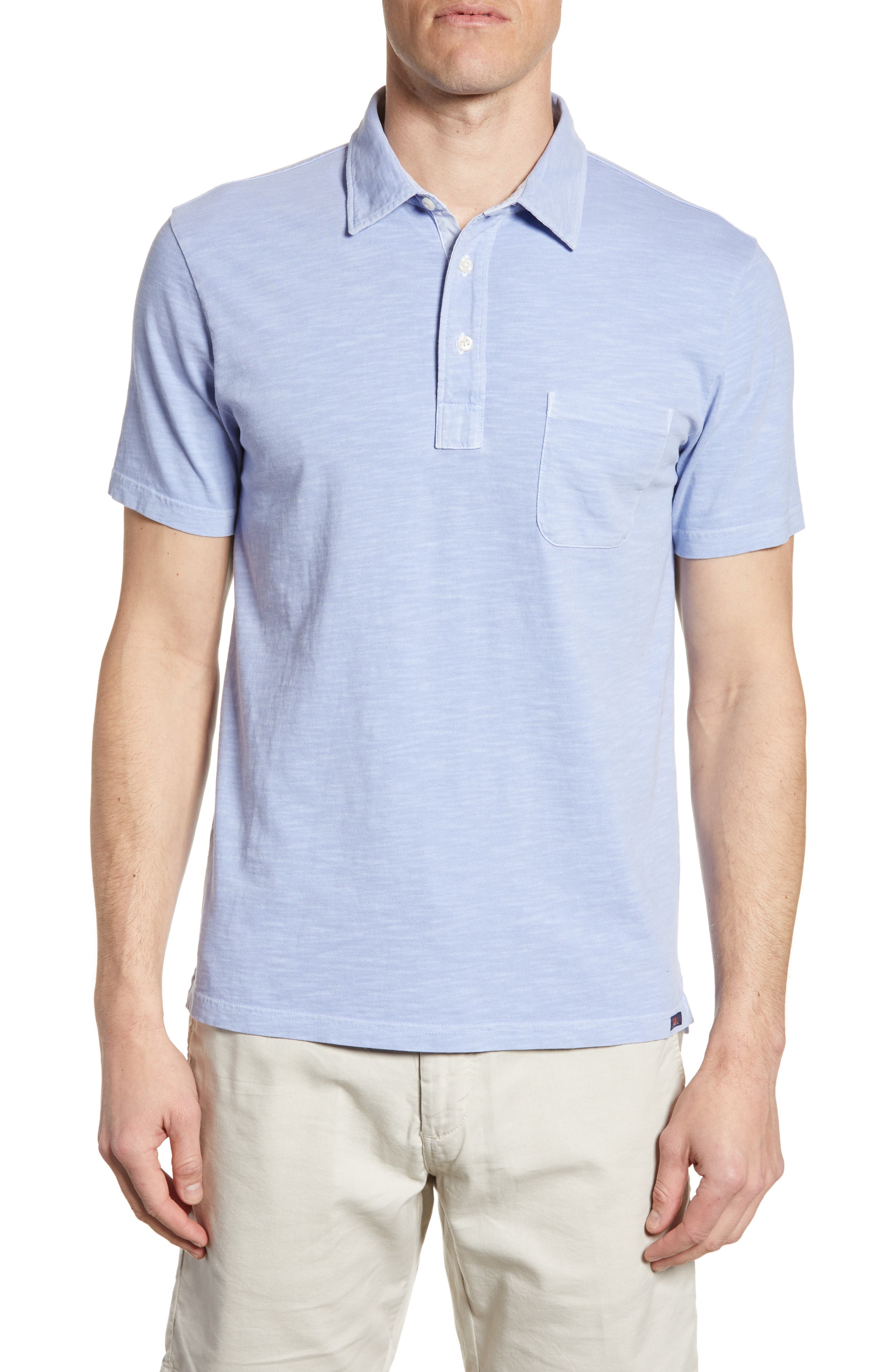 Faherty Sunwashed Regular Fit Polo, Blue
