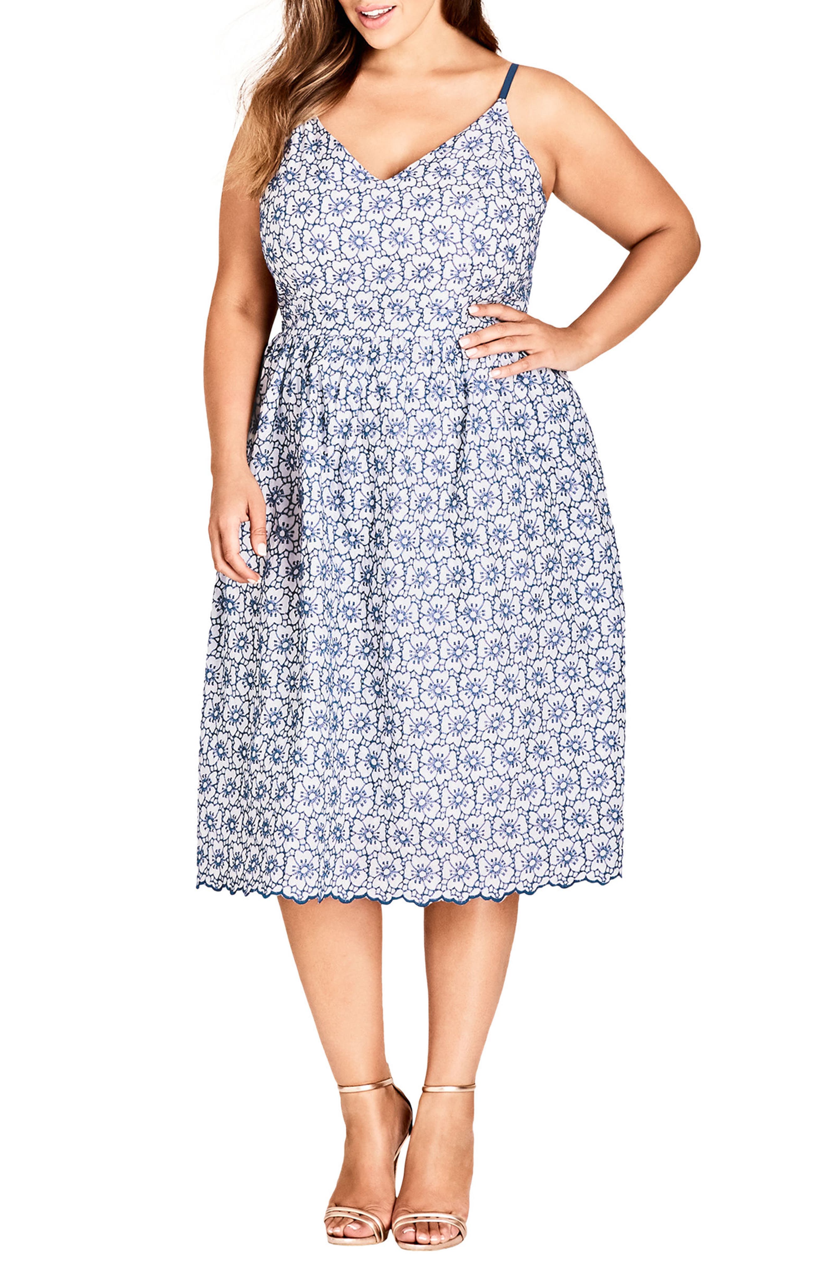 Plus Size City Chic Daisy Dress, Blue