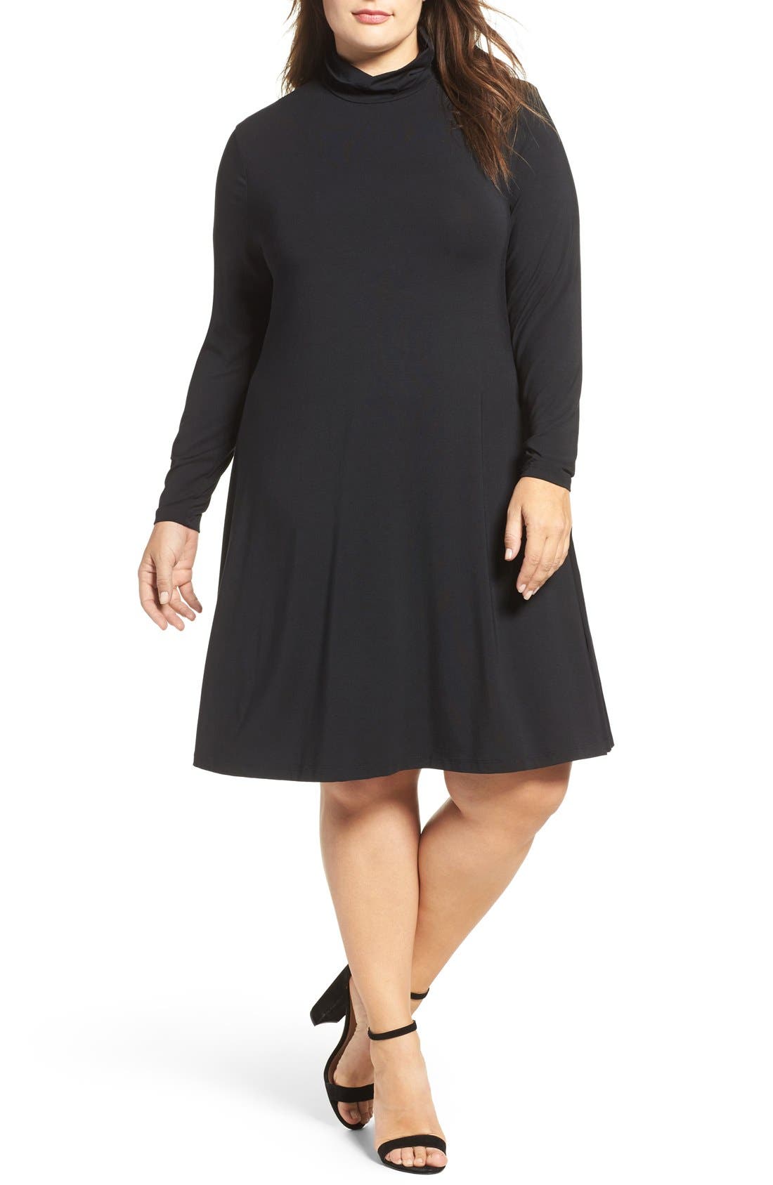 Plus Size Tart Sally Turtleneck A-Line Dress, Black
