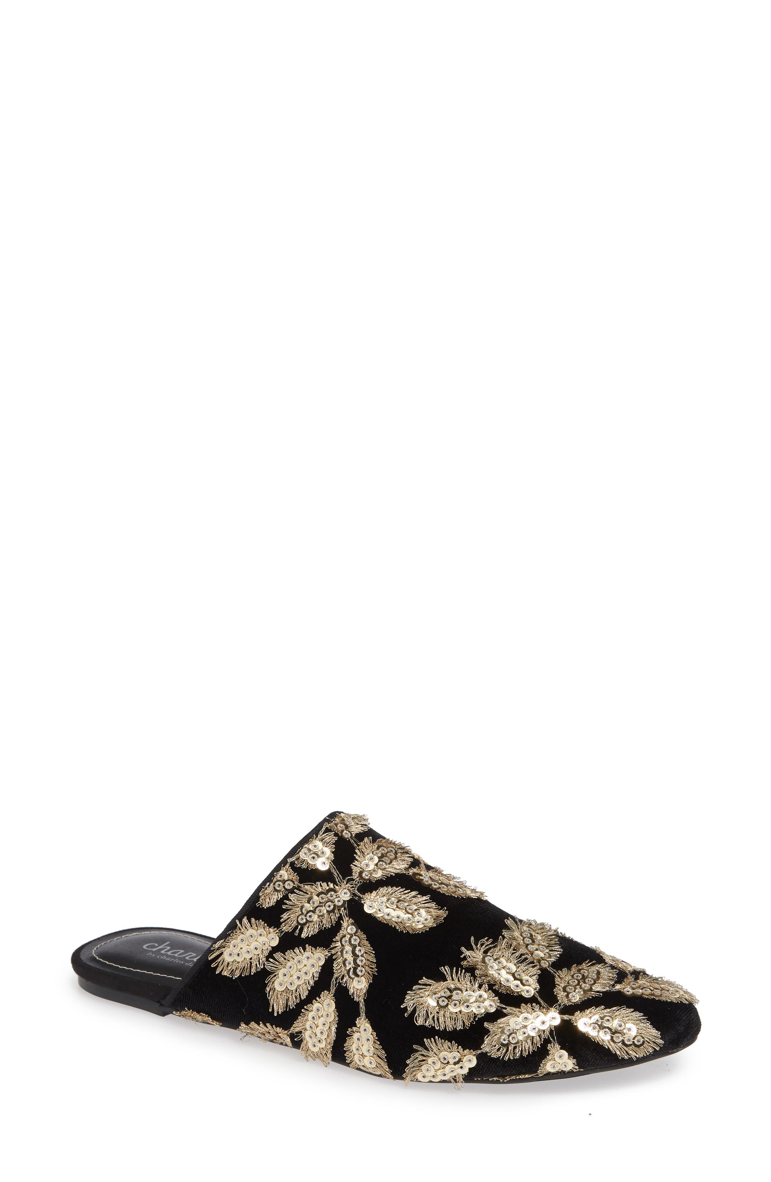 Charles By Charles David Fickle Embellished Mule- Metallic