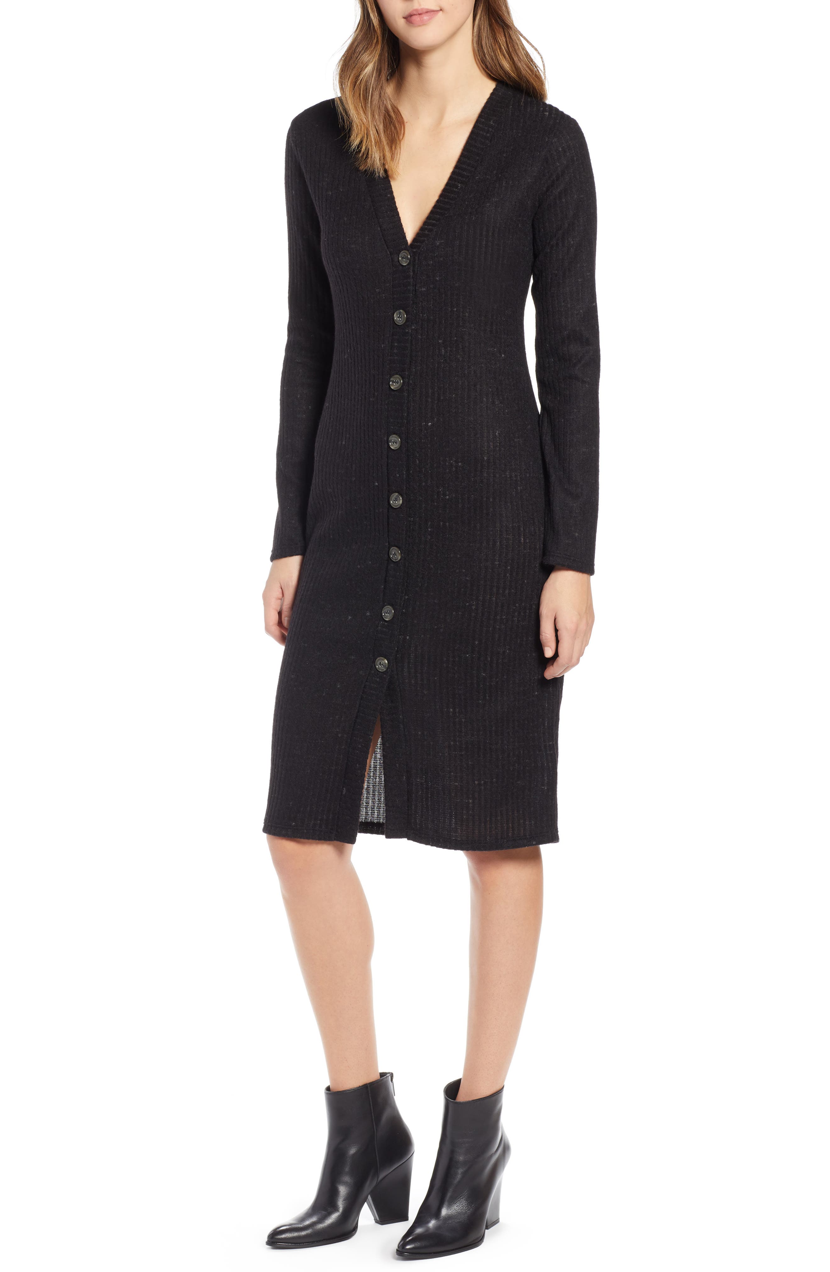Socialite Sweater Dress, Black