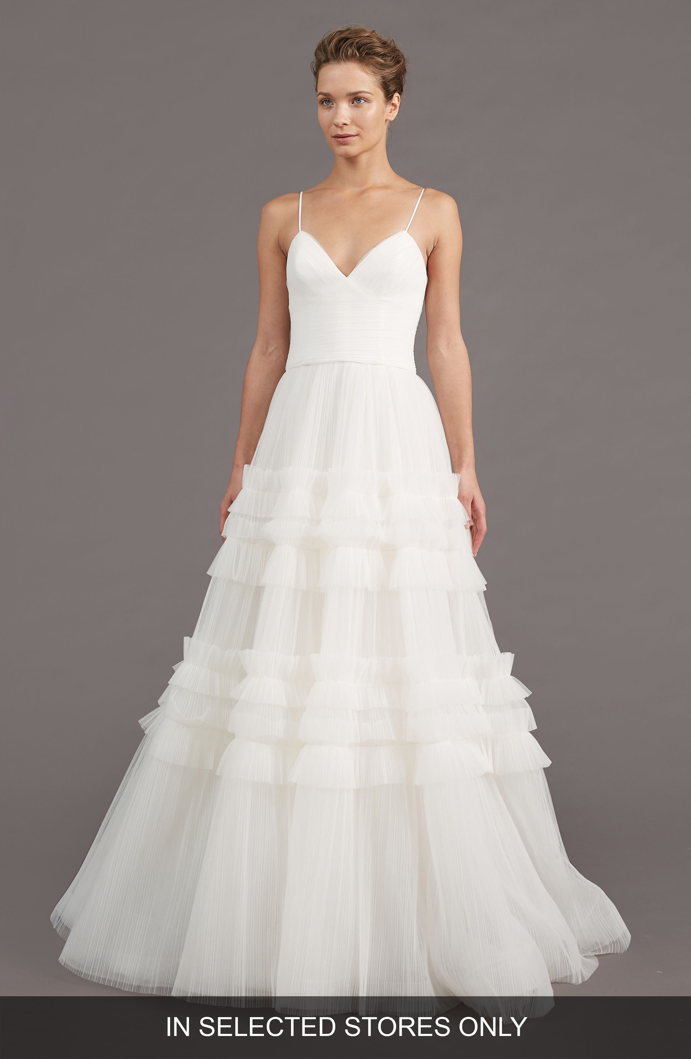 Amsale Saylor Ruffle A-Line Gown