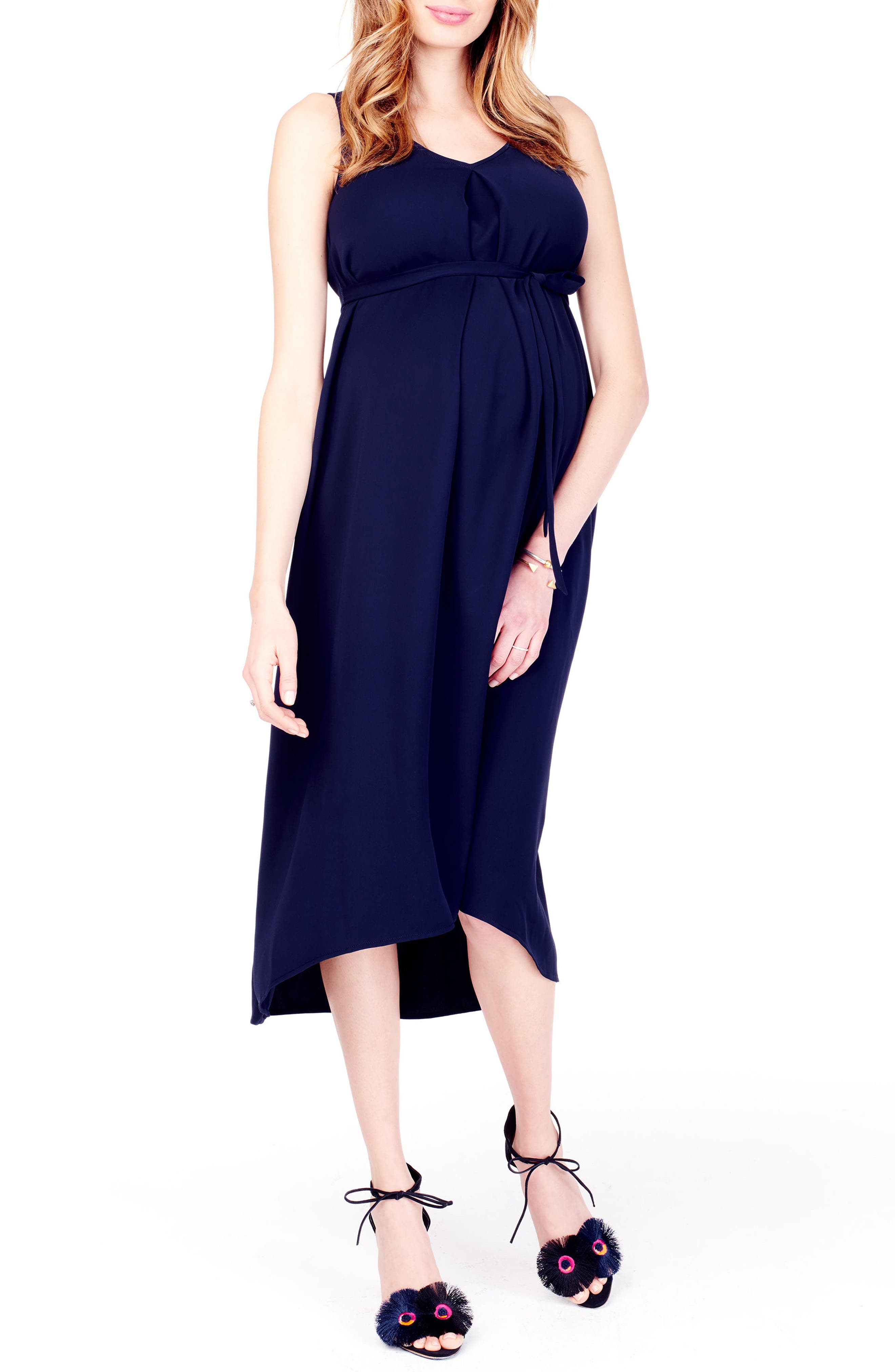 Ingrid & Isabel High/low Maternity Dress, Blue