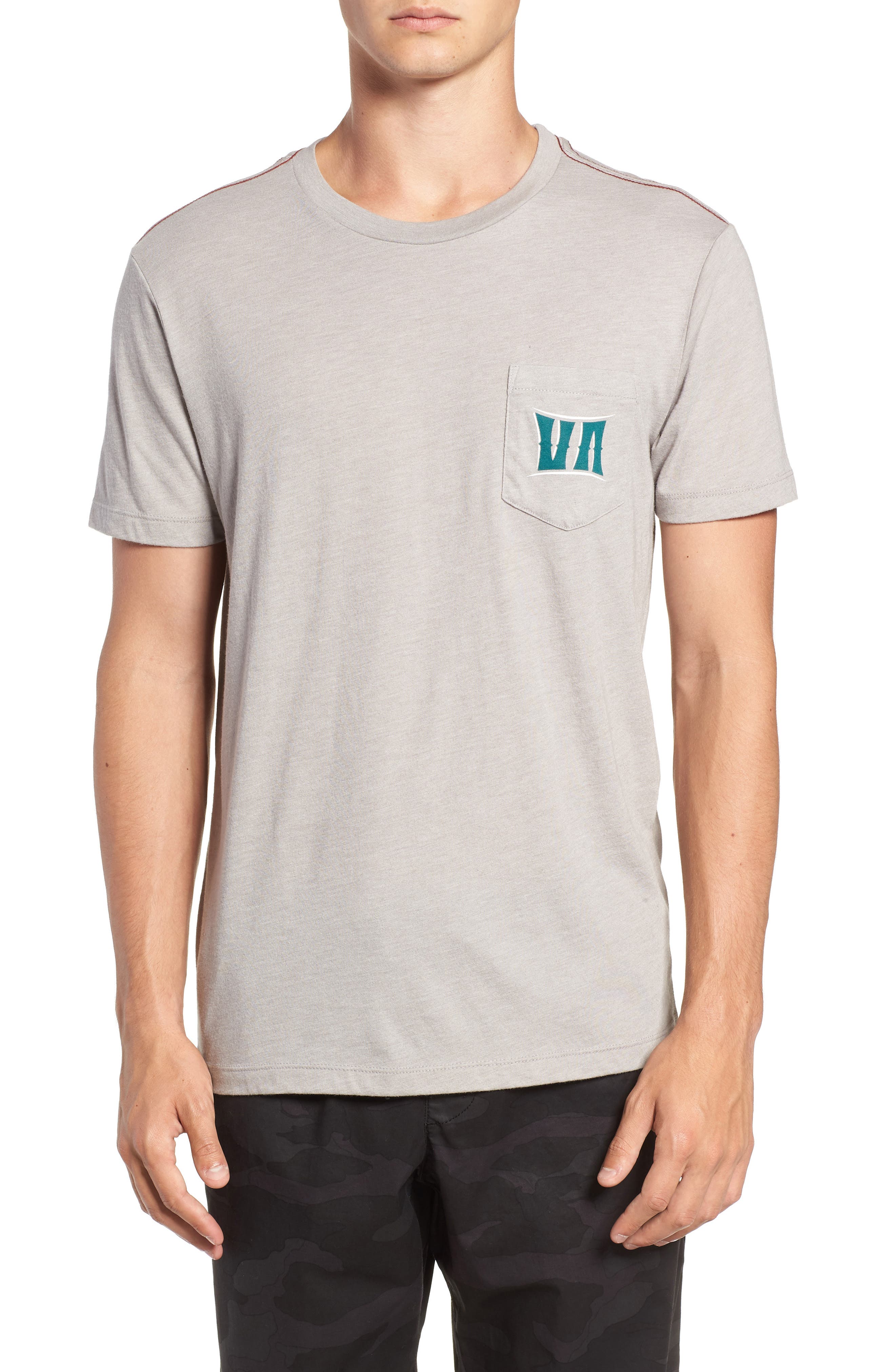 Rvca Sagebrush Graphic Pocket T-Shirt, Grey