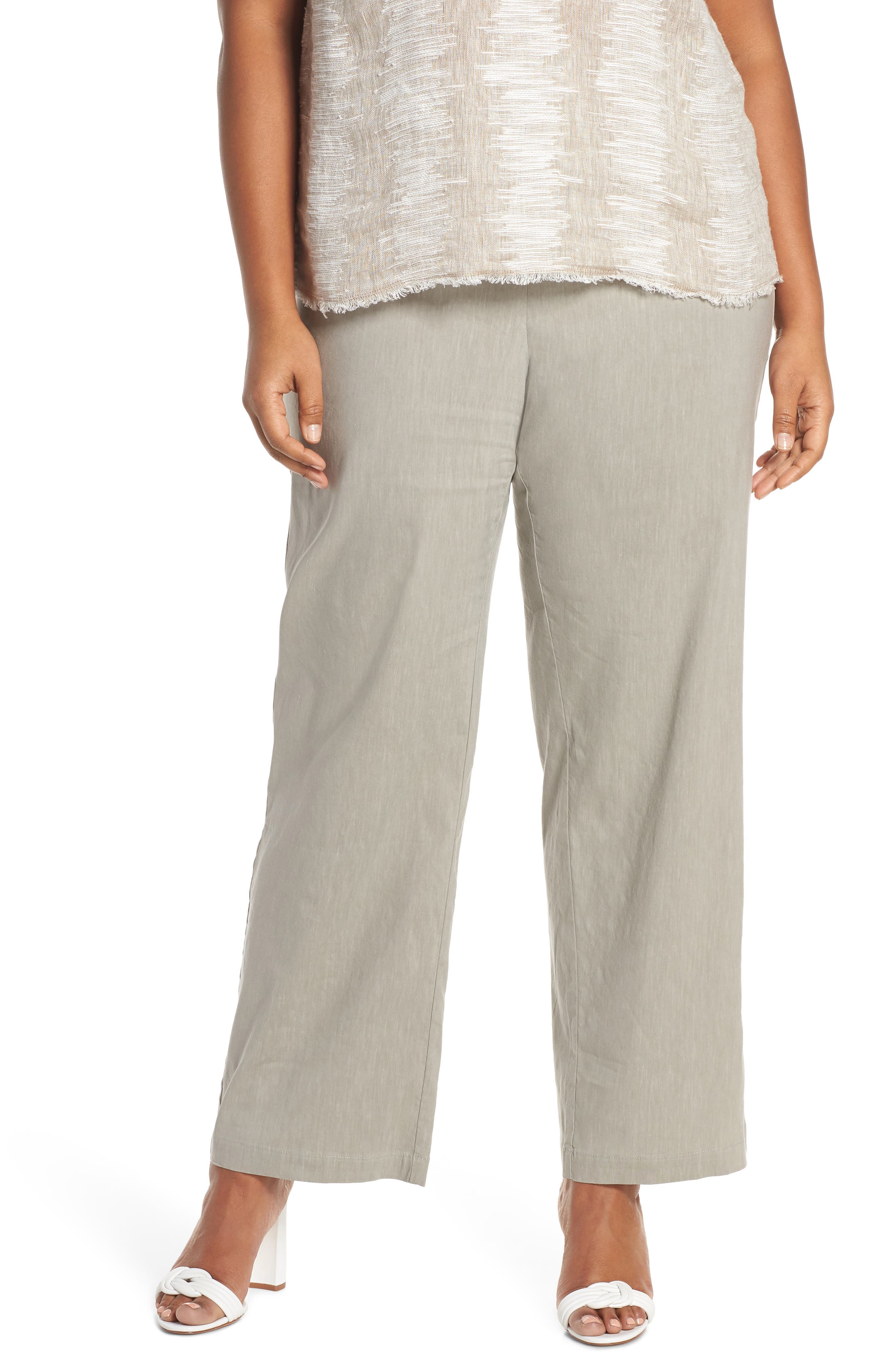 Plus Size Nic+Zoe Traveling Wide Leg Pants, Green