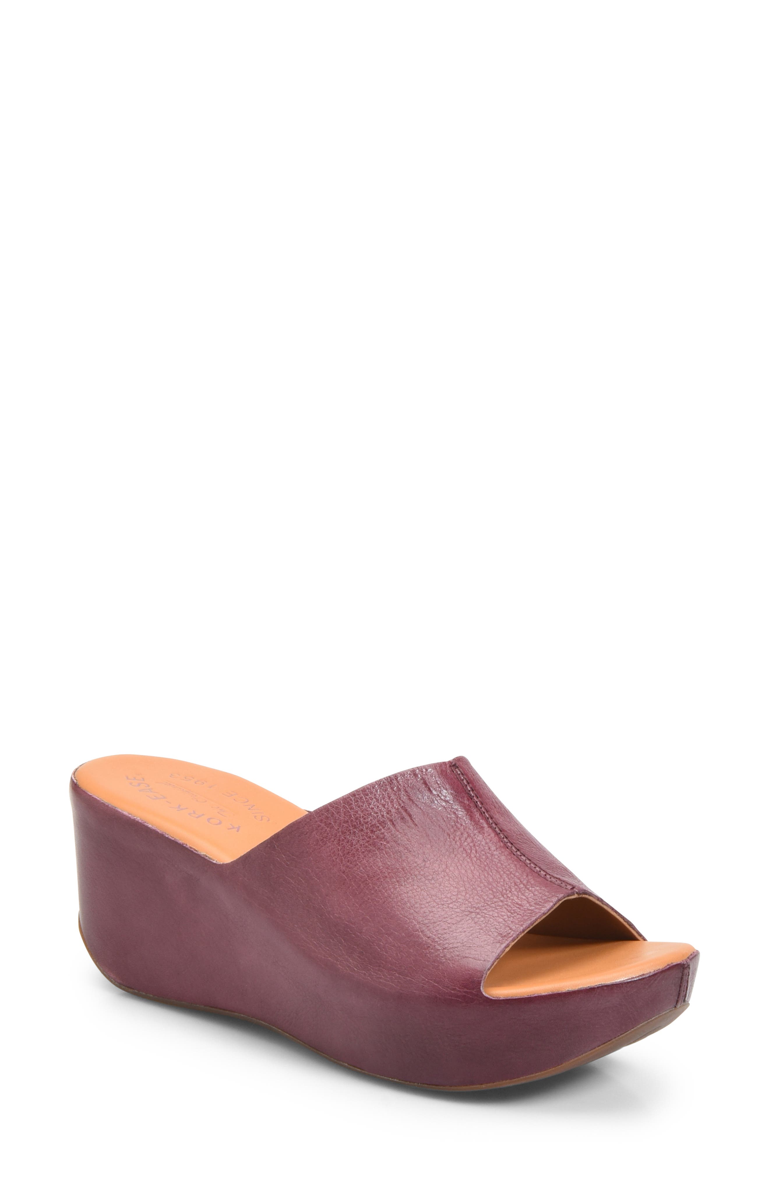 Kork-Ease Greer Wedge Slide Sandal, Burgundy