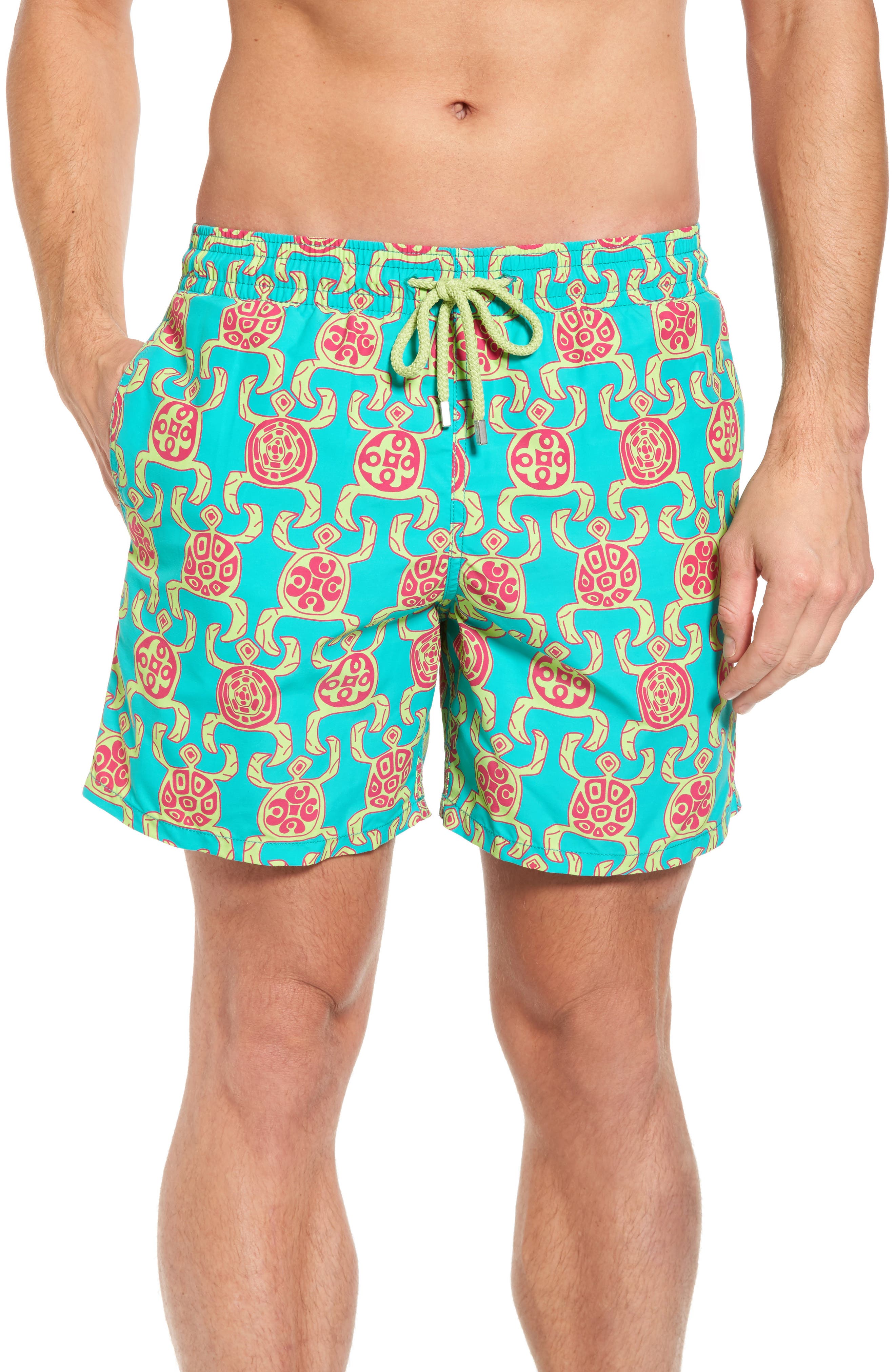 Vilebrequin Primitive Turtles Swim Trunks, Green