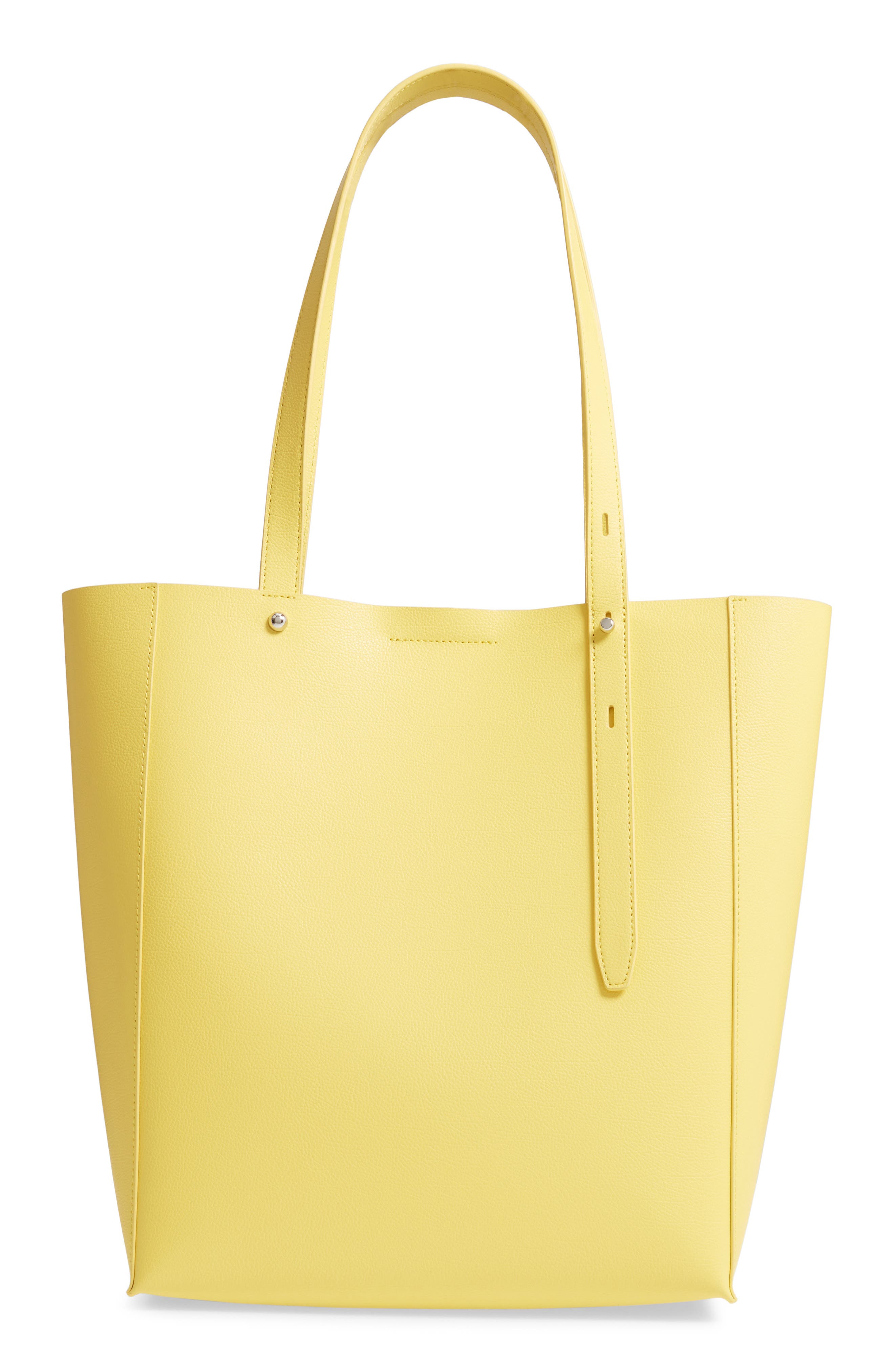 REBECCA MINKOFF Stella Leather Tote, Main, color, CAPR YELLOW