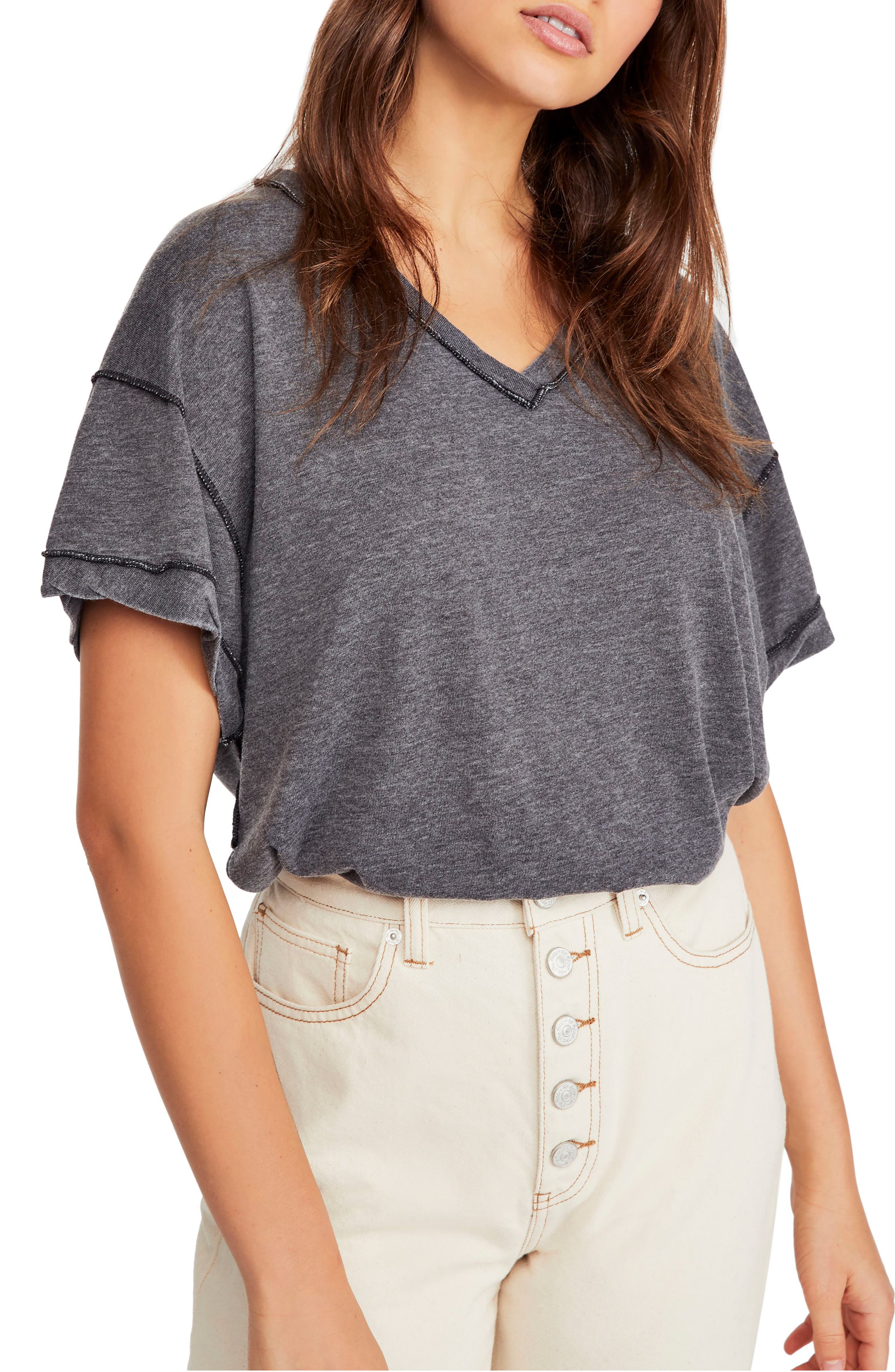 Free People All Mine Tee, Black