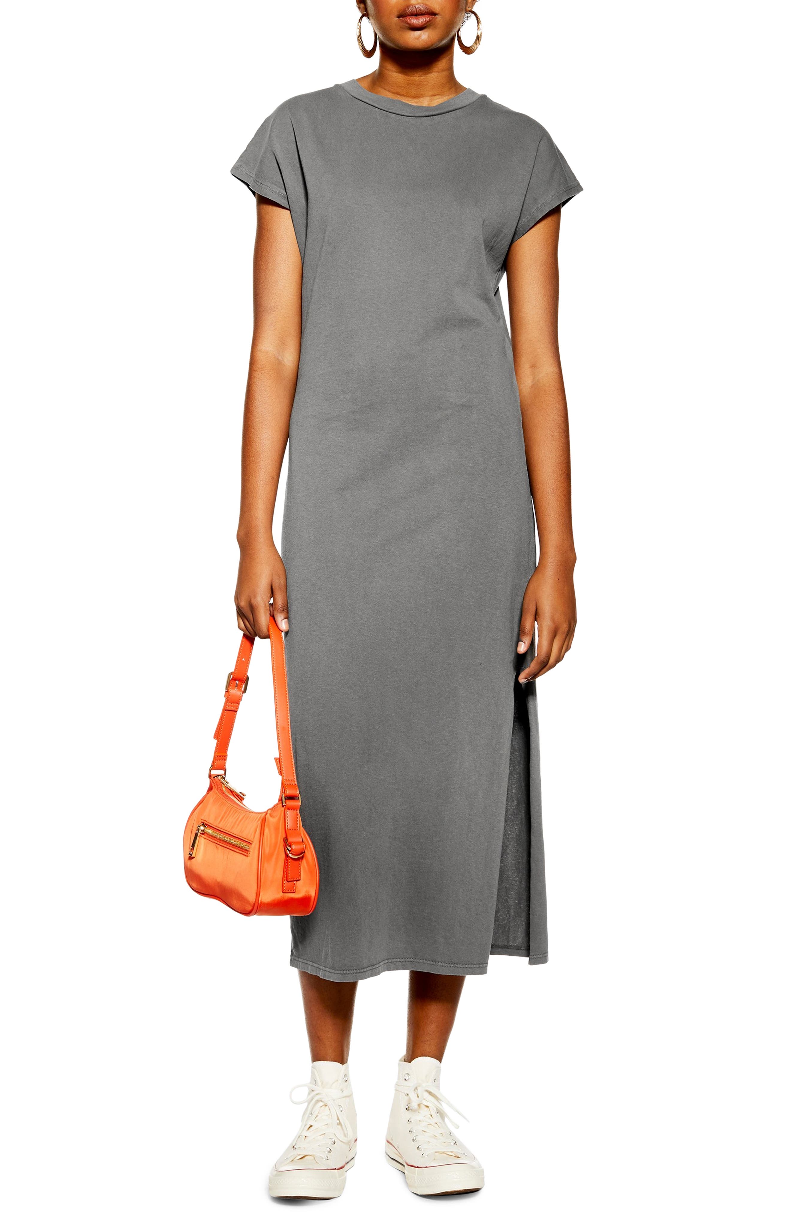 Topshop Acid Wash Midi Dress, US (fits like 0) - Black