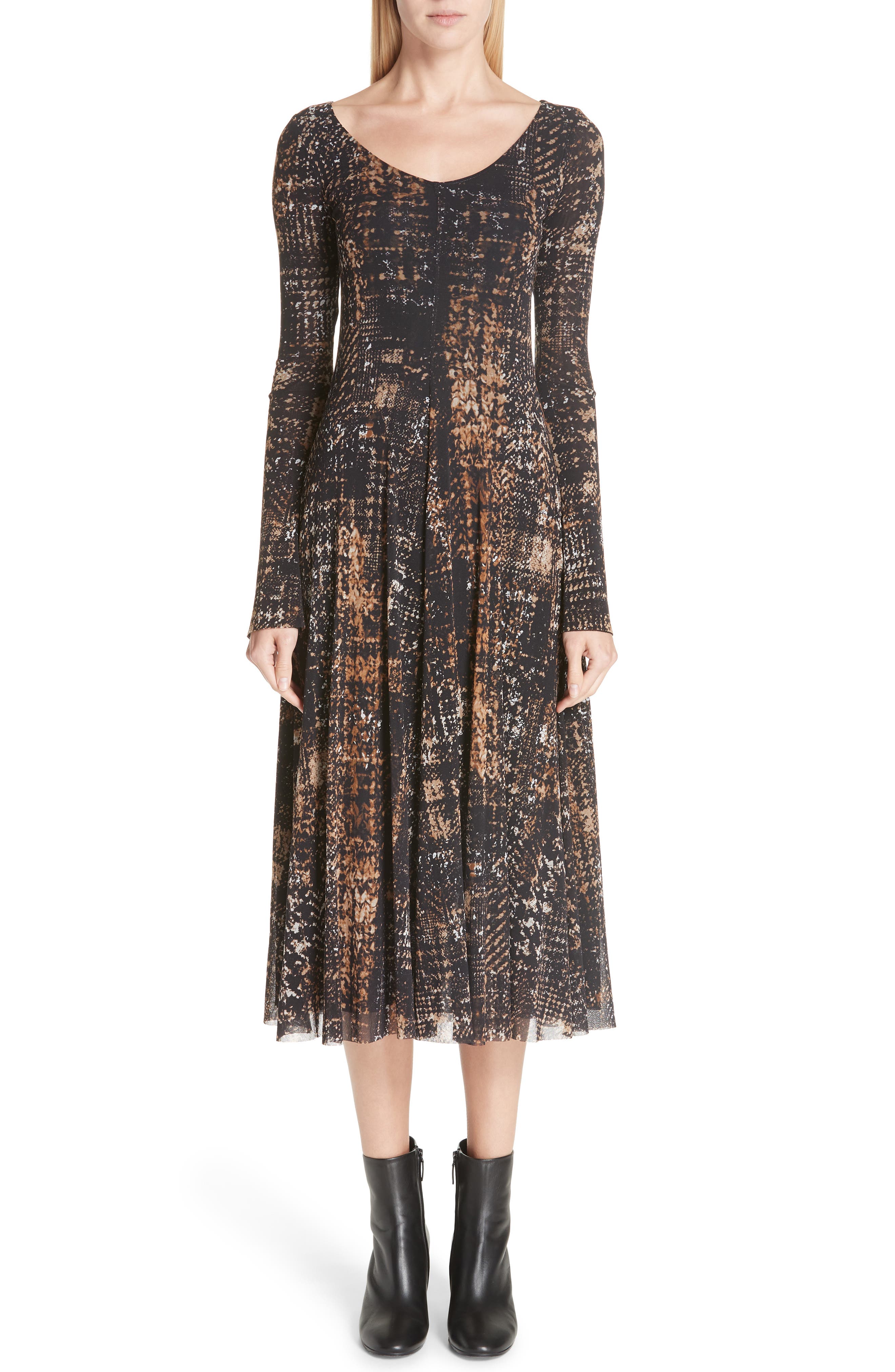 Fuzzi Plaid Tulle Two-Way Dress, Black