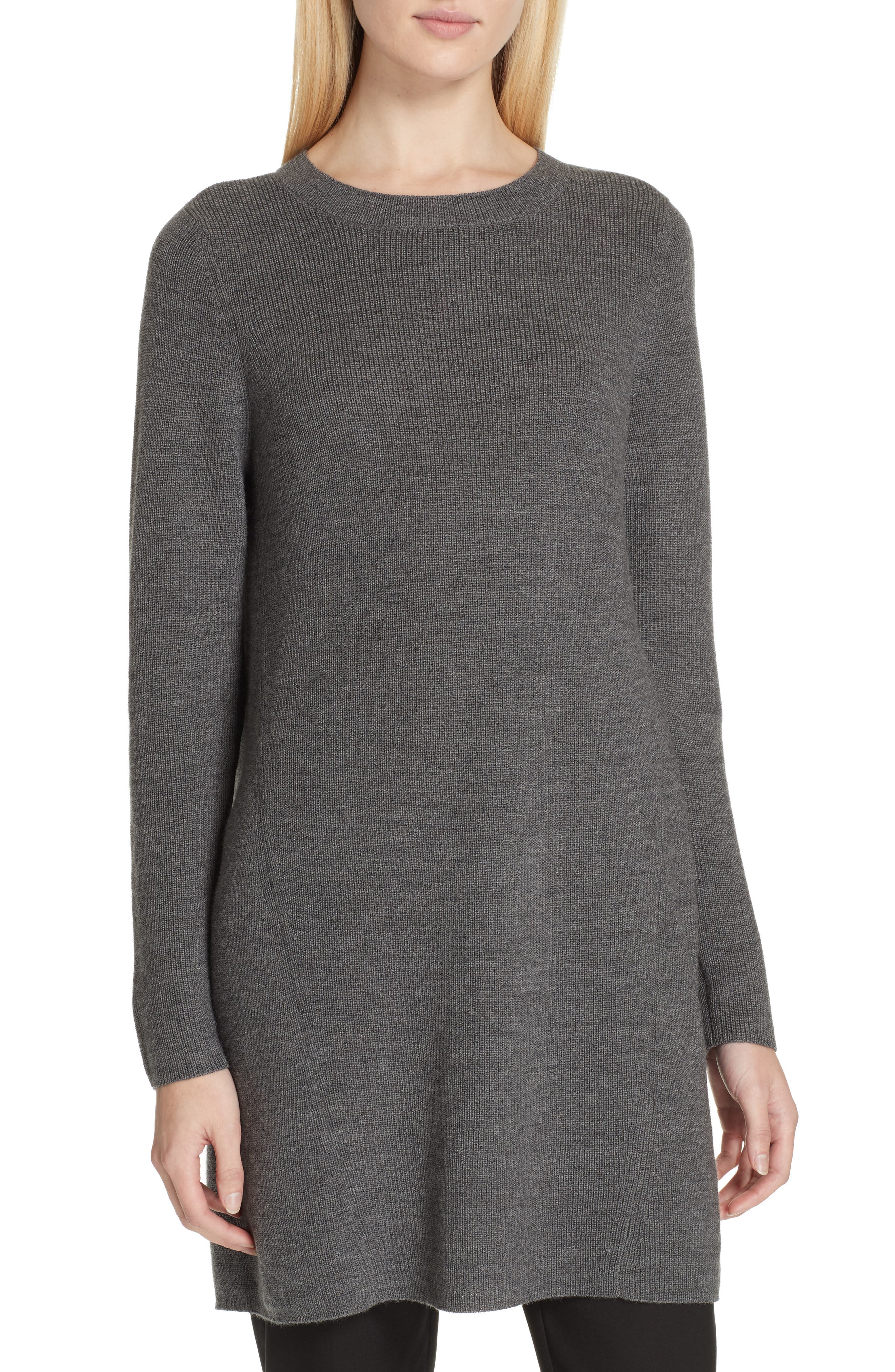 Eileen Fisher Round Neck Merino Wool Tunic