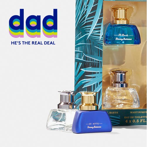 Fragrance and skin care Father's Day gifts.