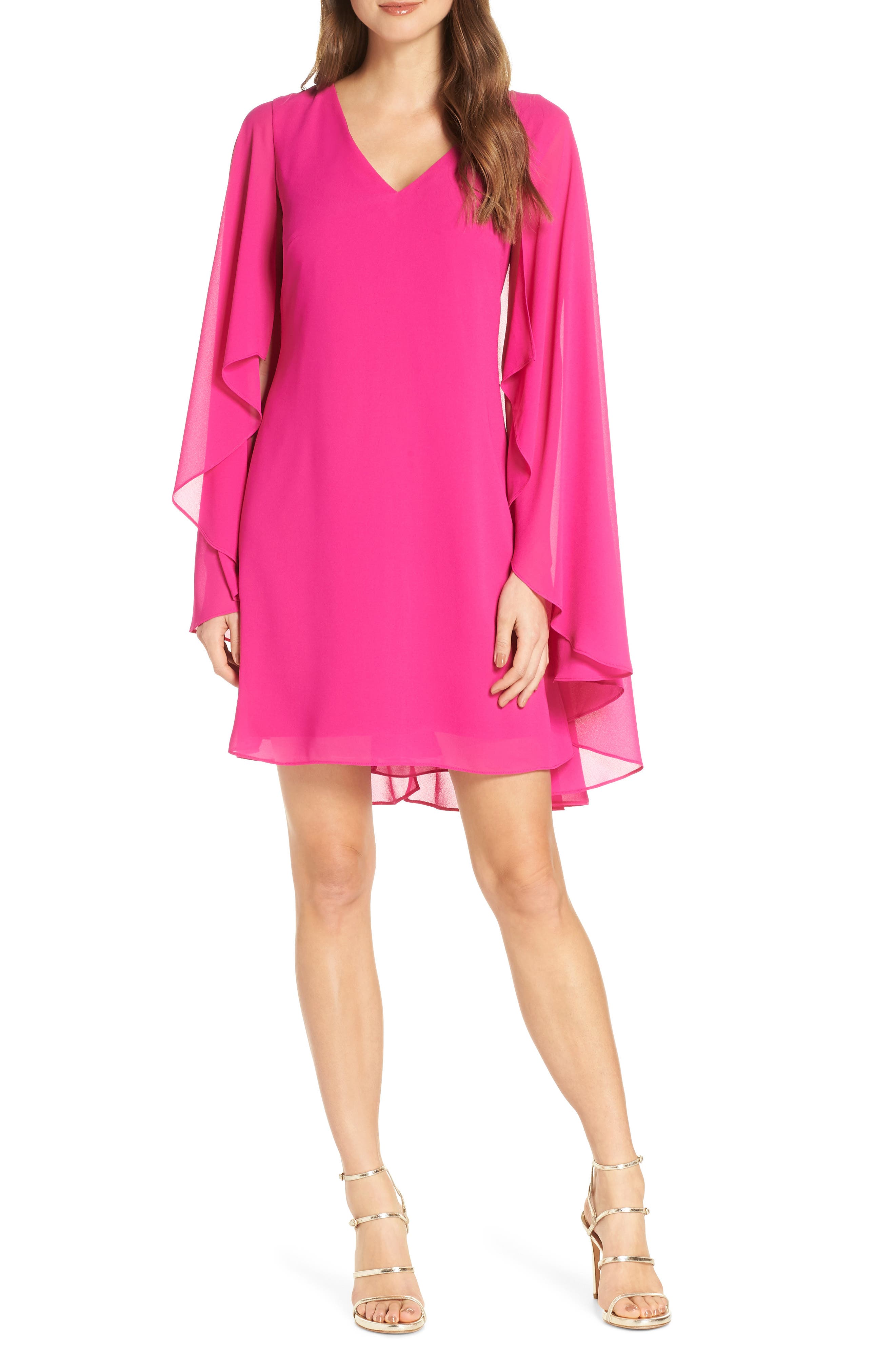 Petite Vince Camuto Cape Back Shift Dress, Pink