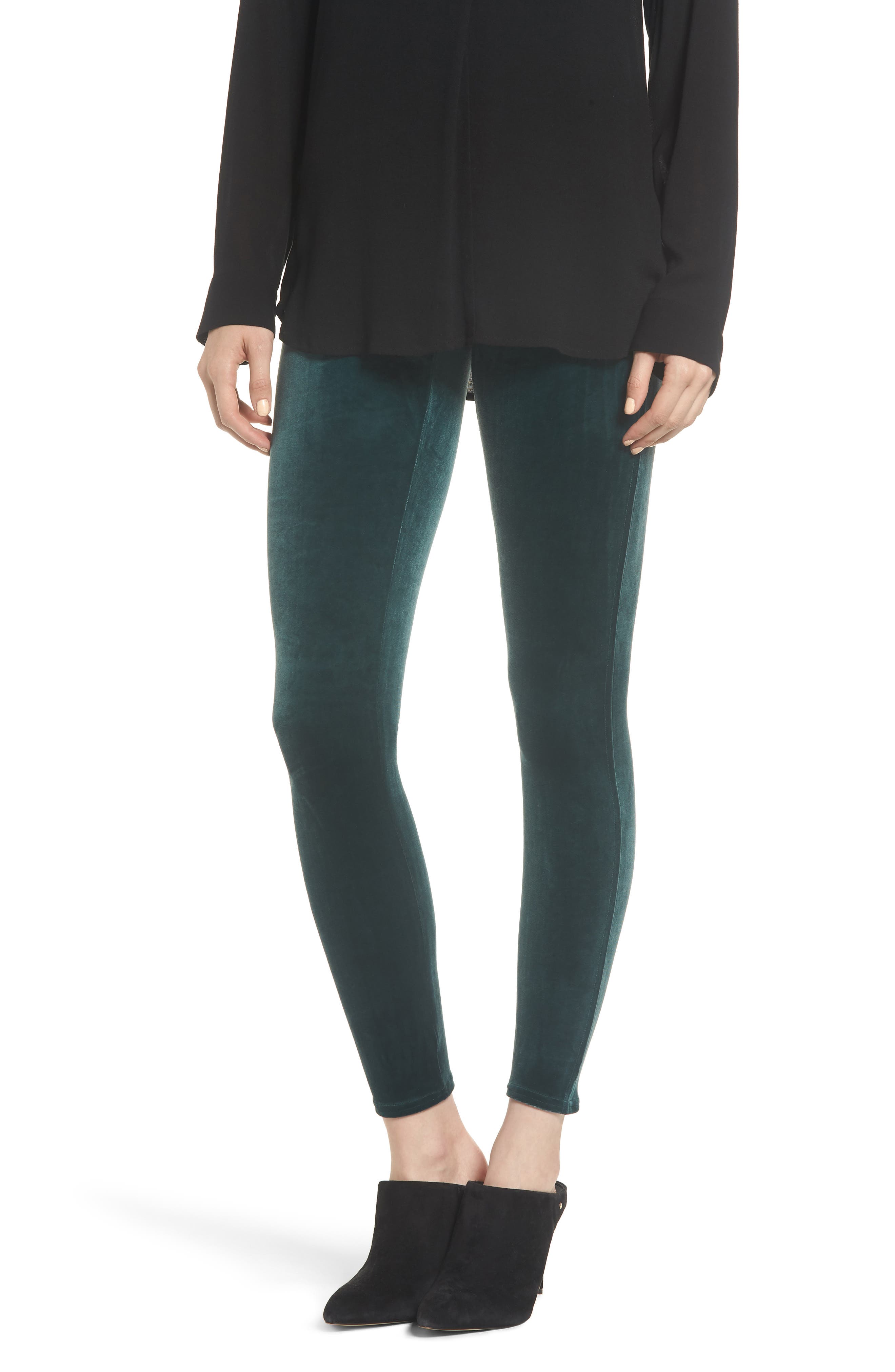 Velvet Leggings, Main, color, MALACHITE