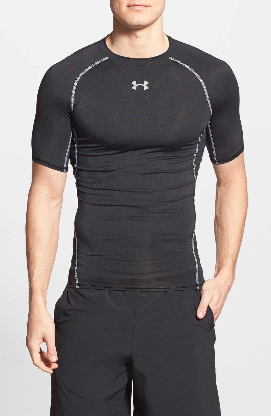 Under Armour Heatgear Compression Fit T-Shirt, Black