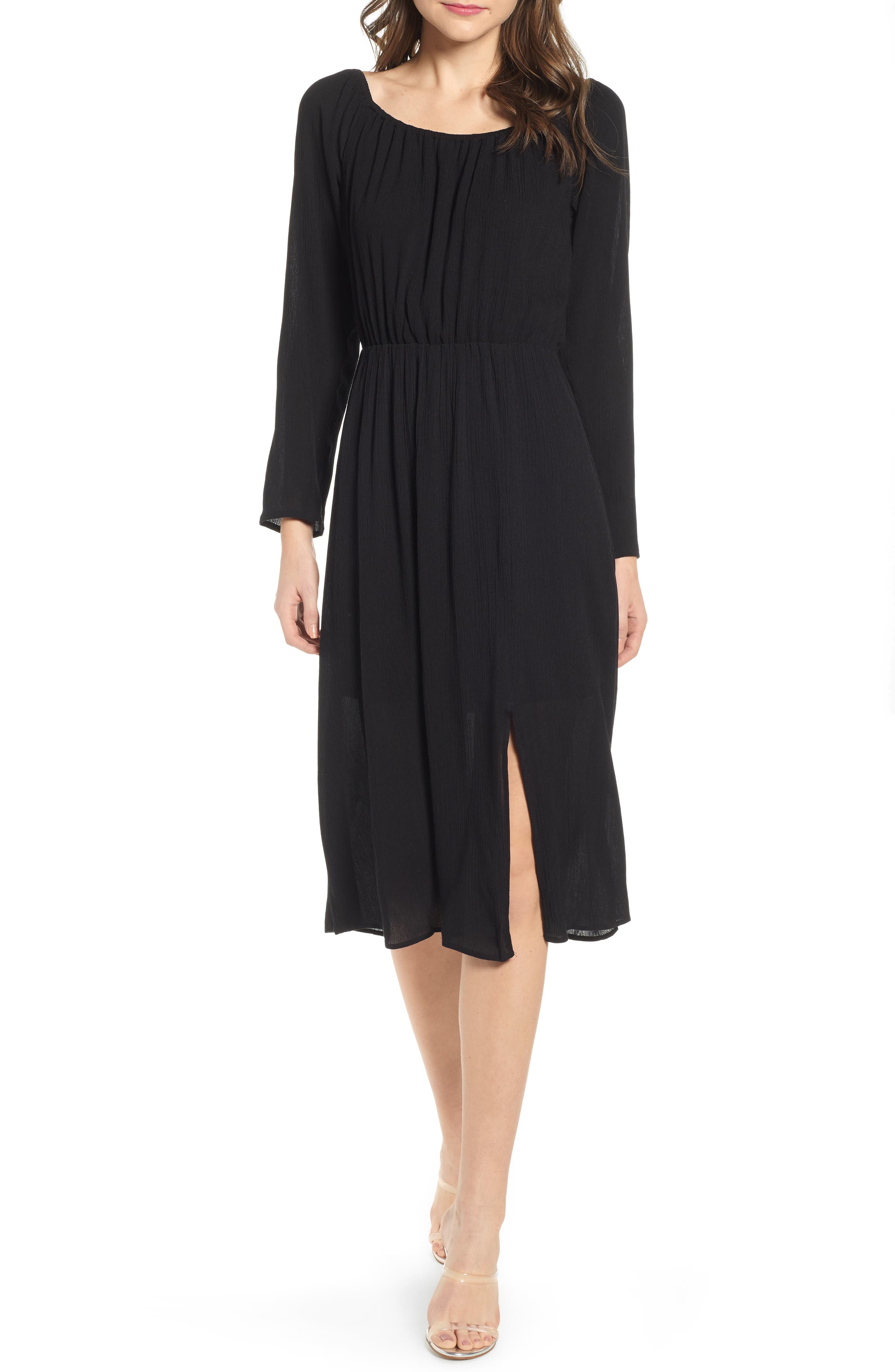 Wayf Navaeh Midi Dress, Black