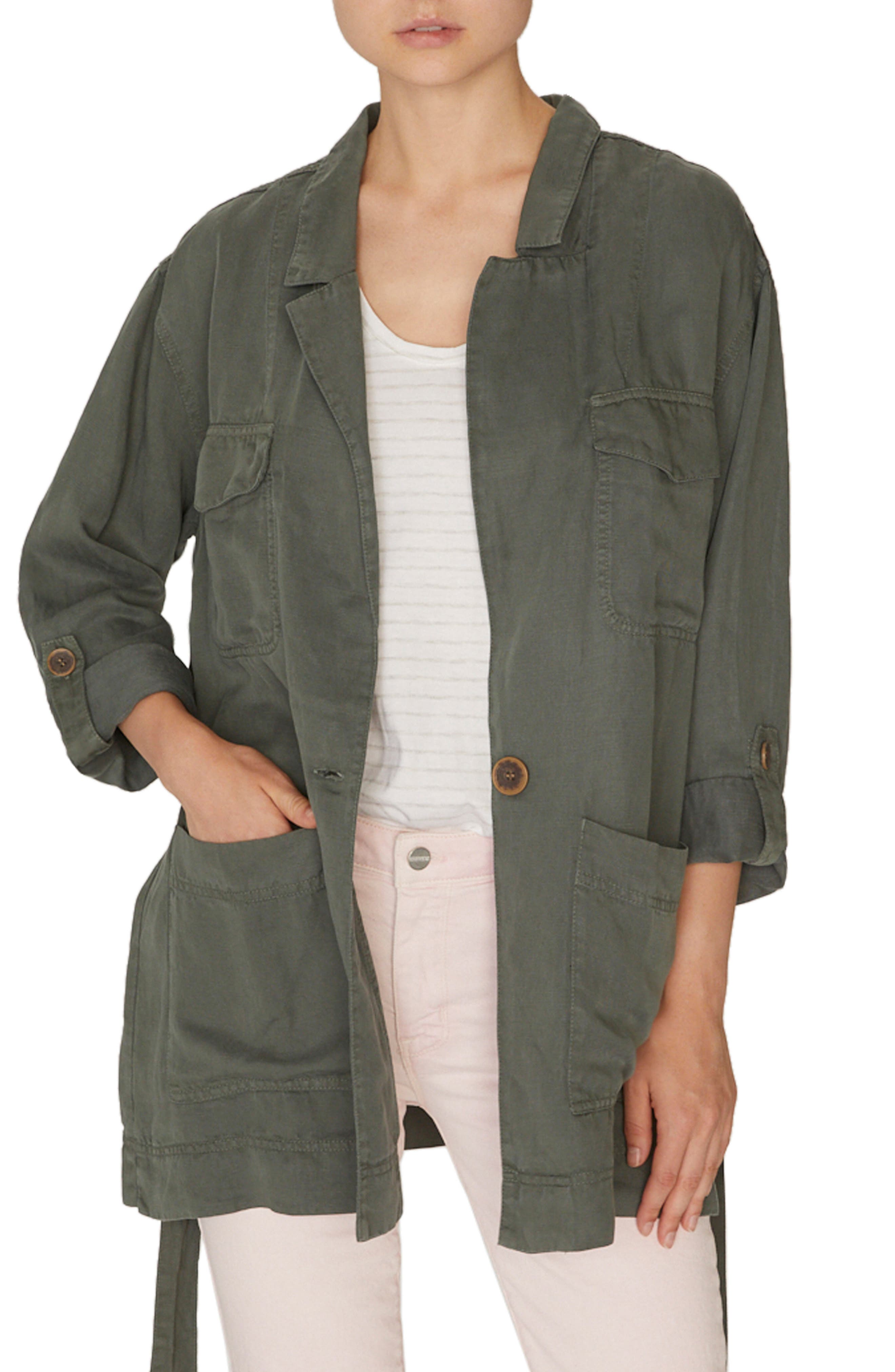Sanctuary Safe Travels Belted Surplus Jacket, Green