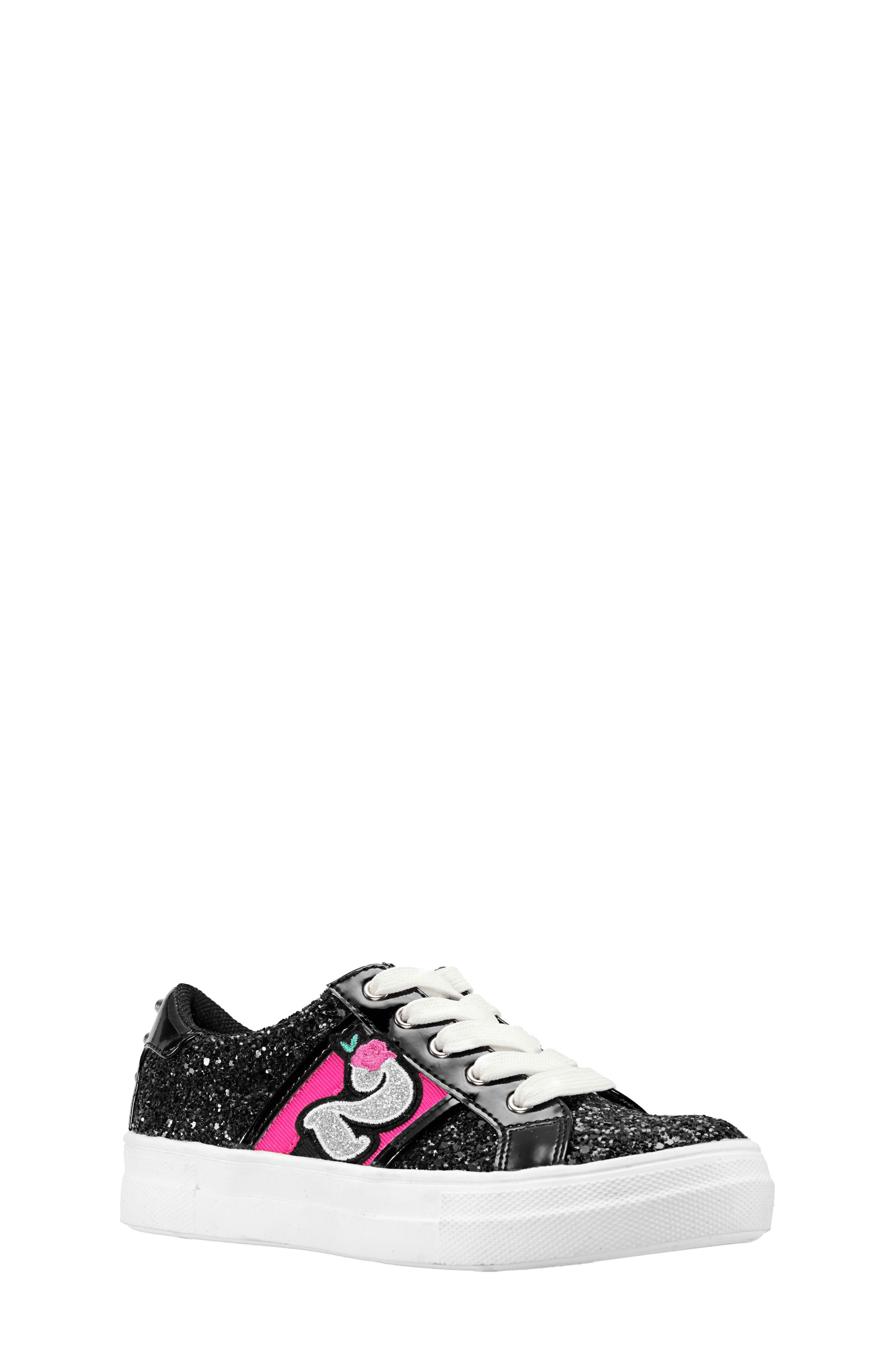 UPC 794378364238 product image for Girl's Nina Hazeline-N Glitter Sneaker, Size 5 M - Black | upcitemdb.com