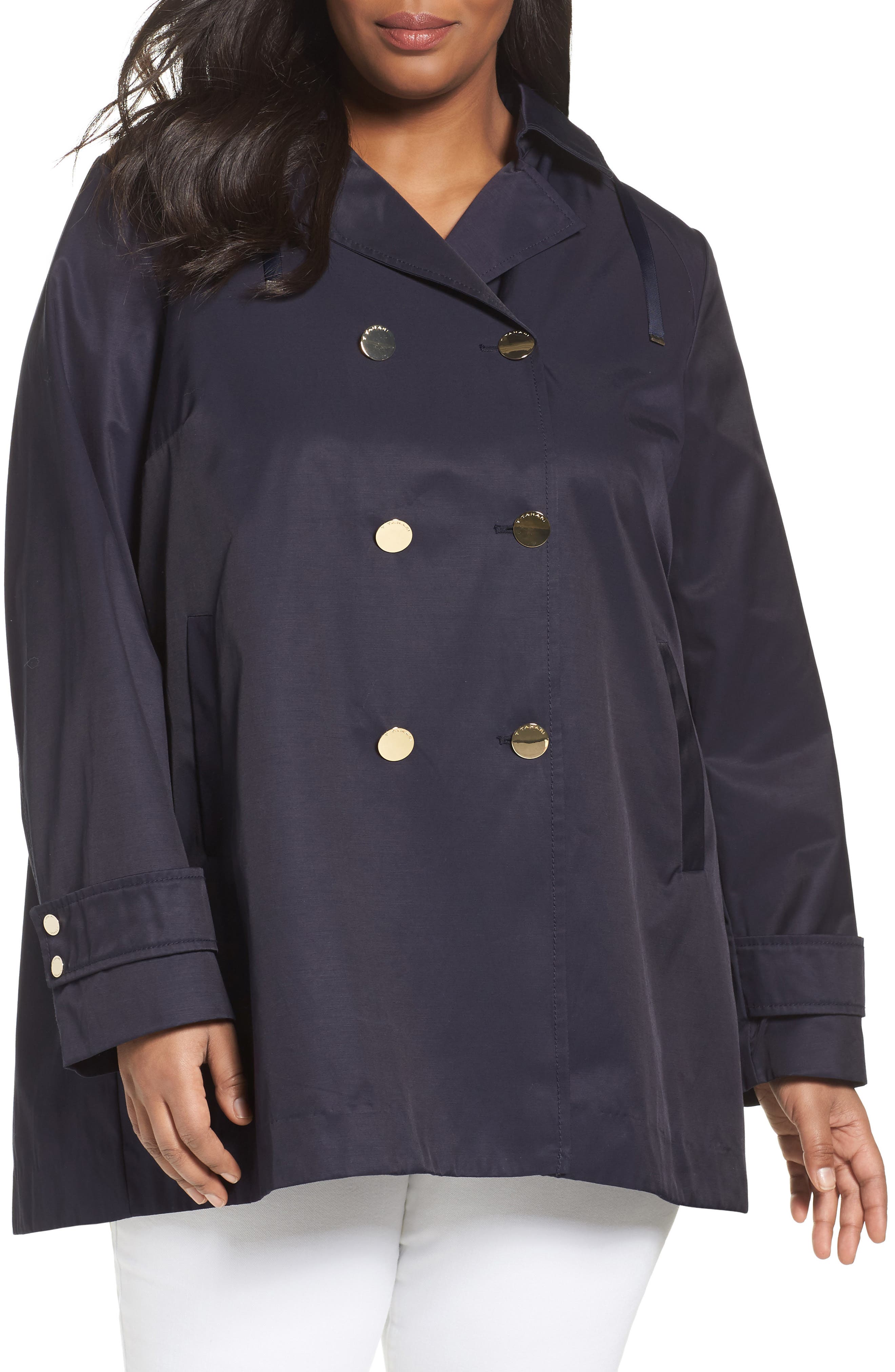 Tahari ALine Trench Coat with Hood (Plus Size) Nordstrom