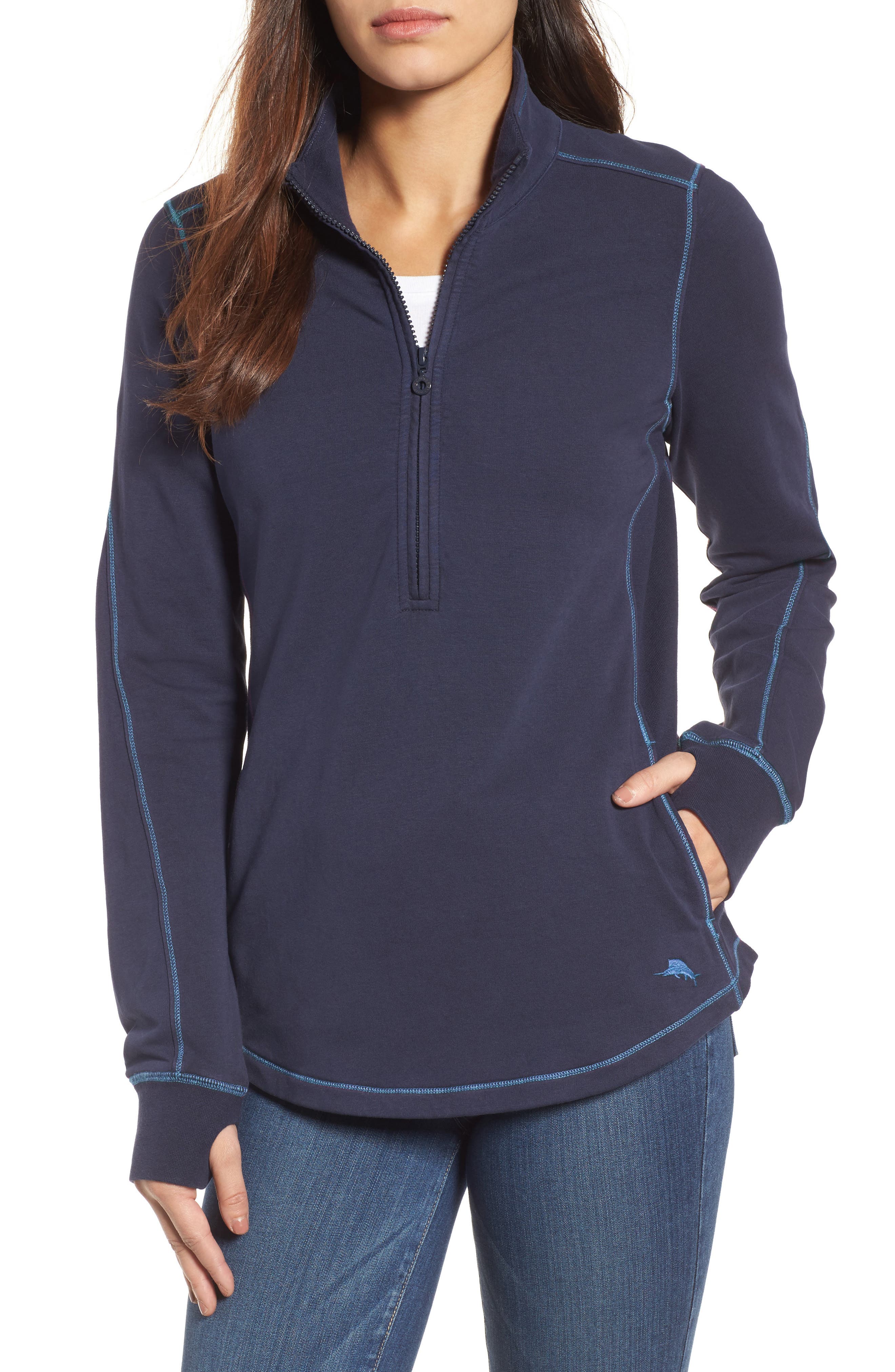 Tommy Bahama Jen And Terry Half Zip Top, Blue