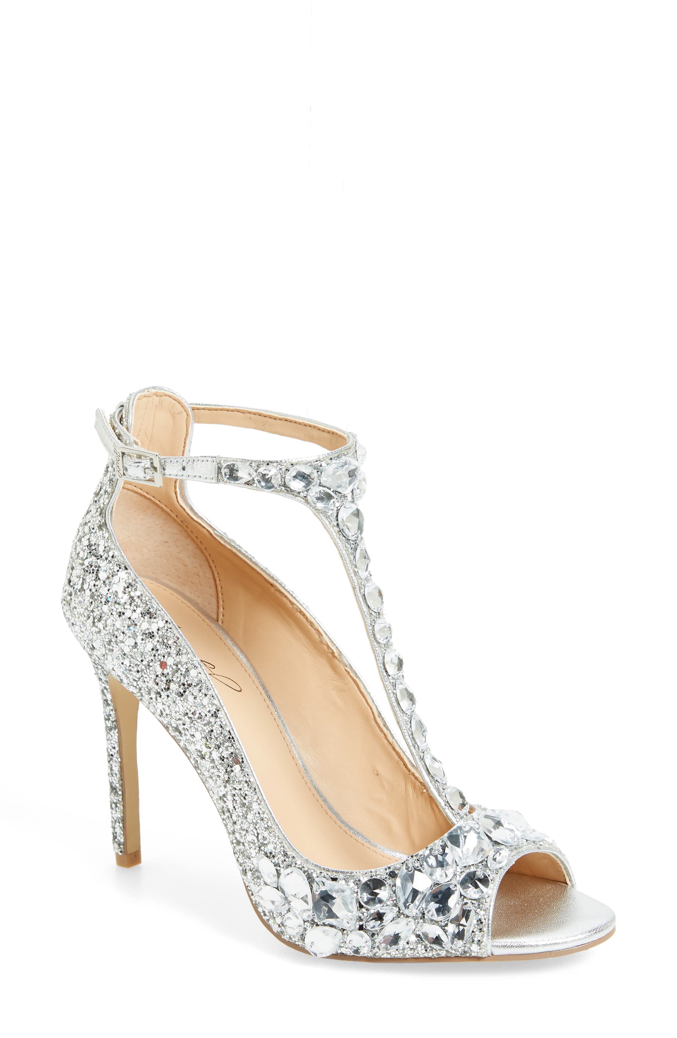 Jewel Badgley Mischka Conroy Embellished T-Strap Pump | Nordstrom