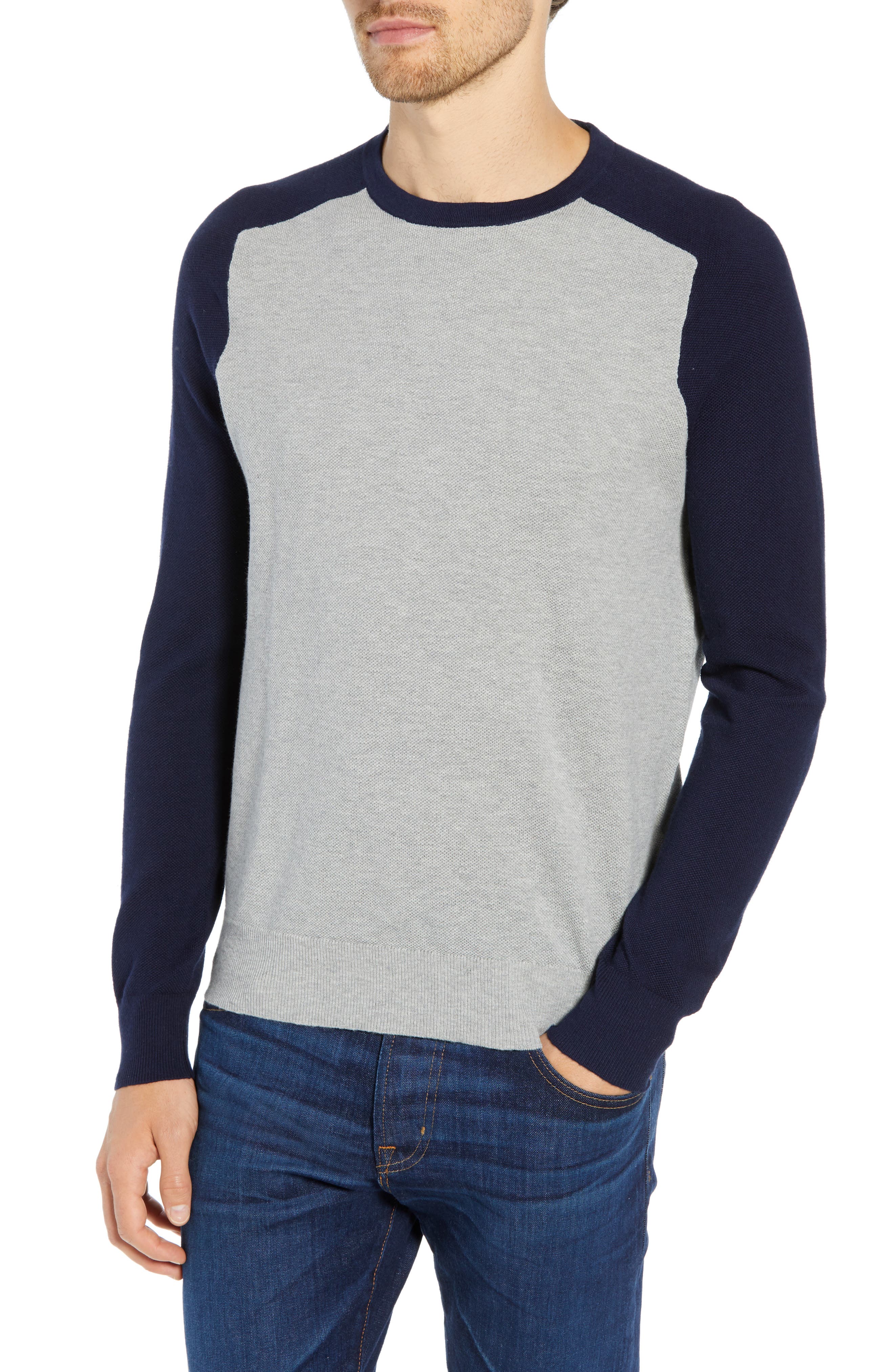 J.crew Cotton & Cashmere Baseball Sweater
