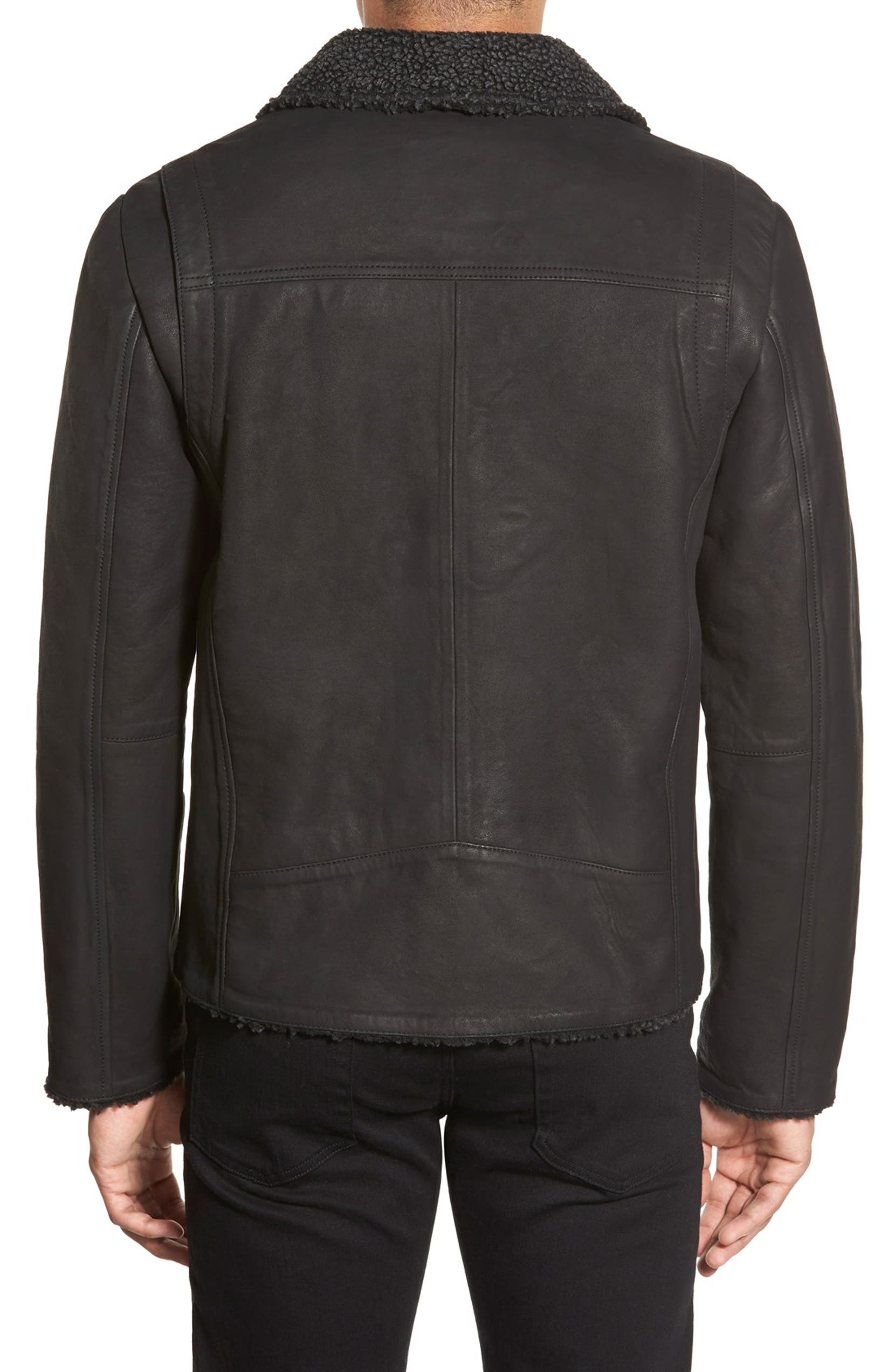 Vince Camuto Leather Moto Jacket With Faux Shearling Lining Nordstrom