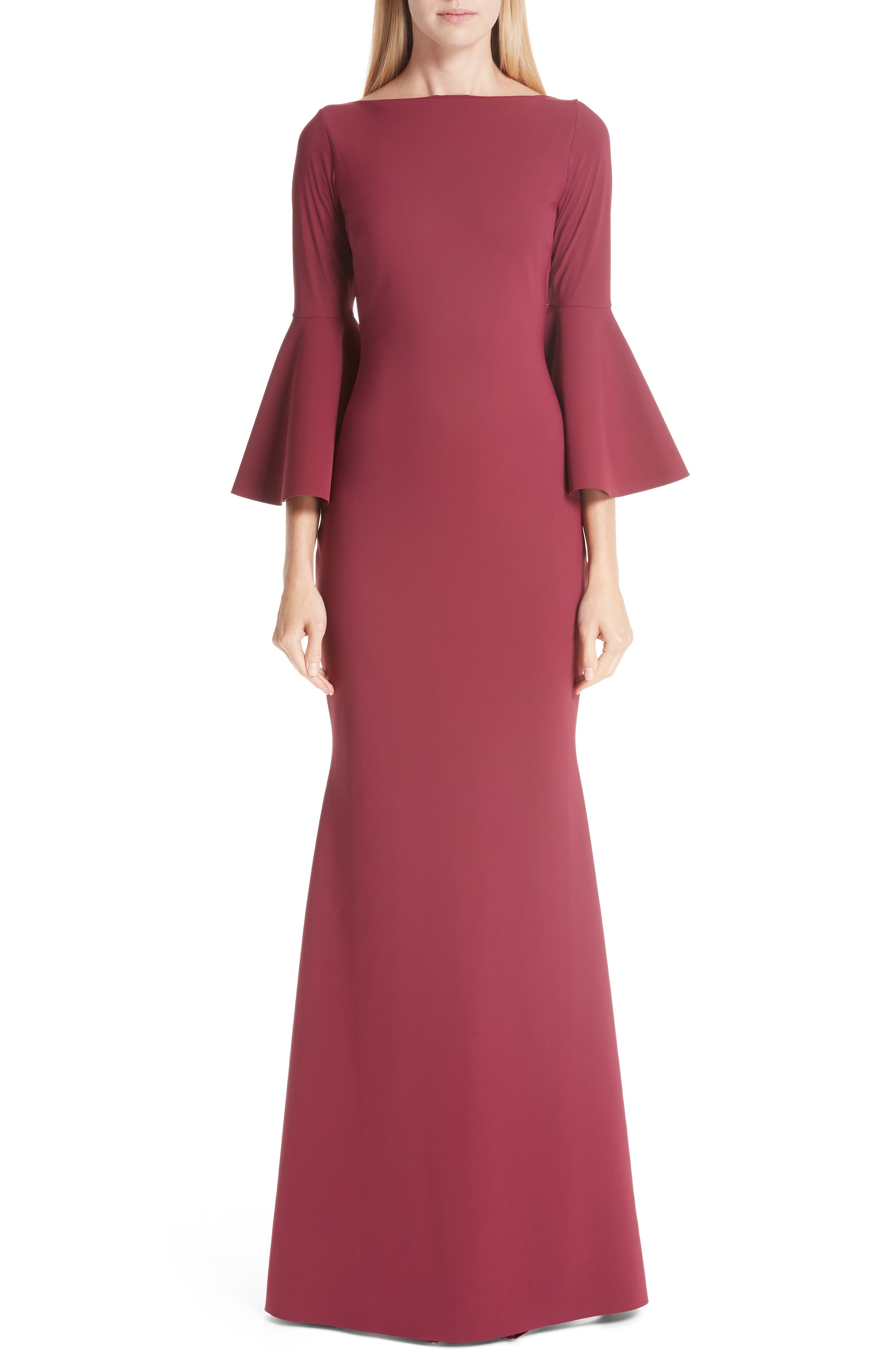 Chiara Boni La Petite Robe Iva Bell Sleeve Evening Dress, US / 40 IT - Red