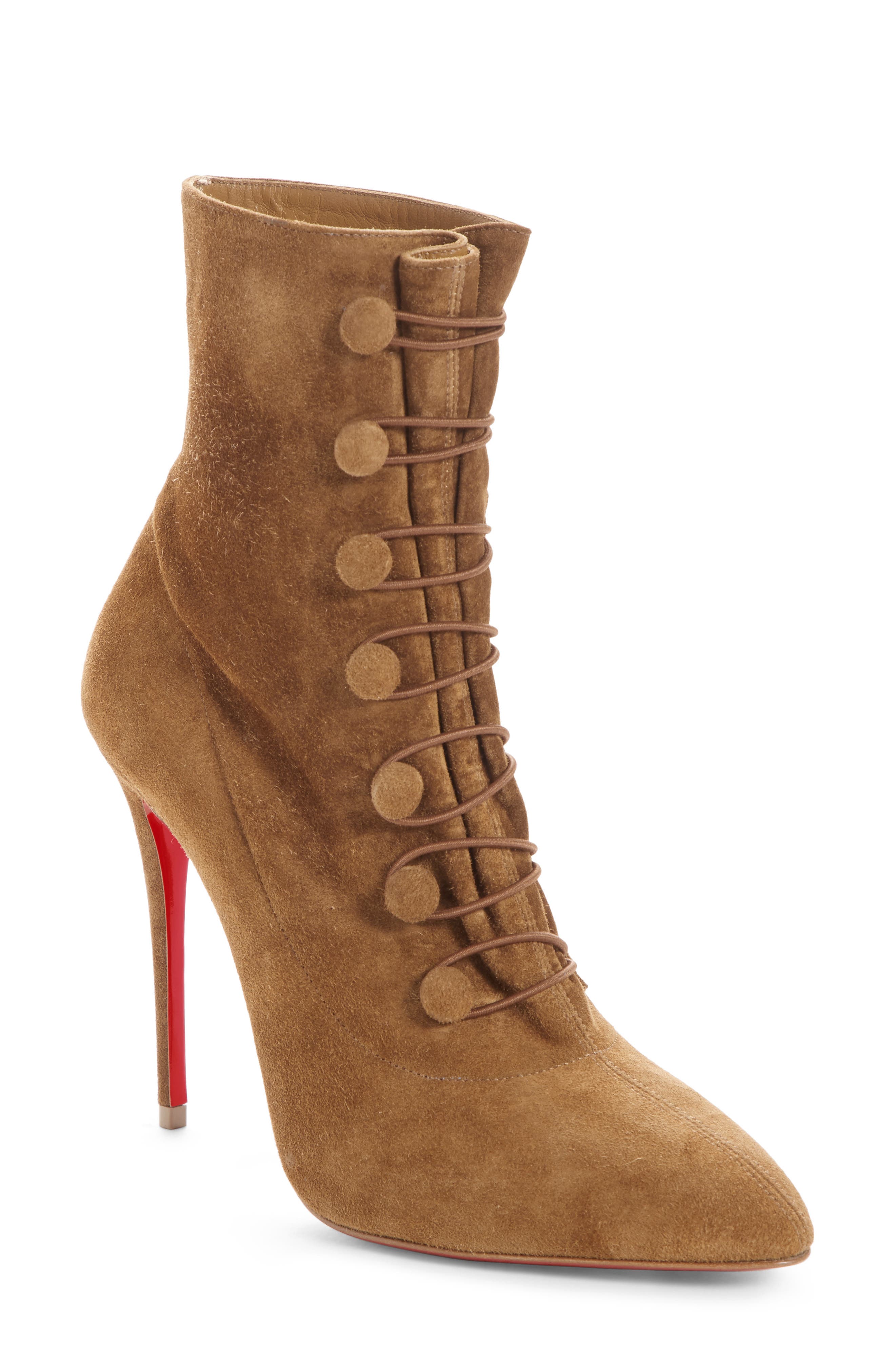 Christian Louboutin French Tutu Pointy Toe Bootie, Brown