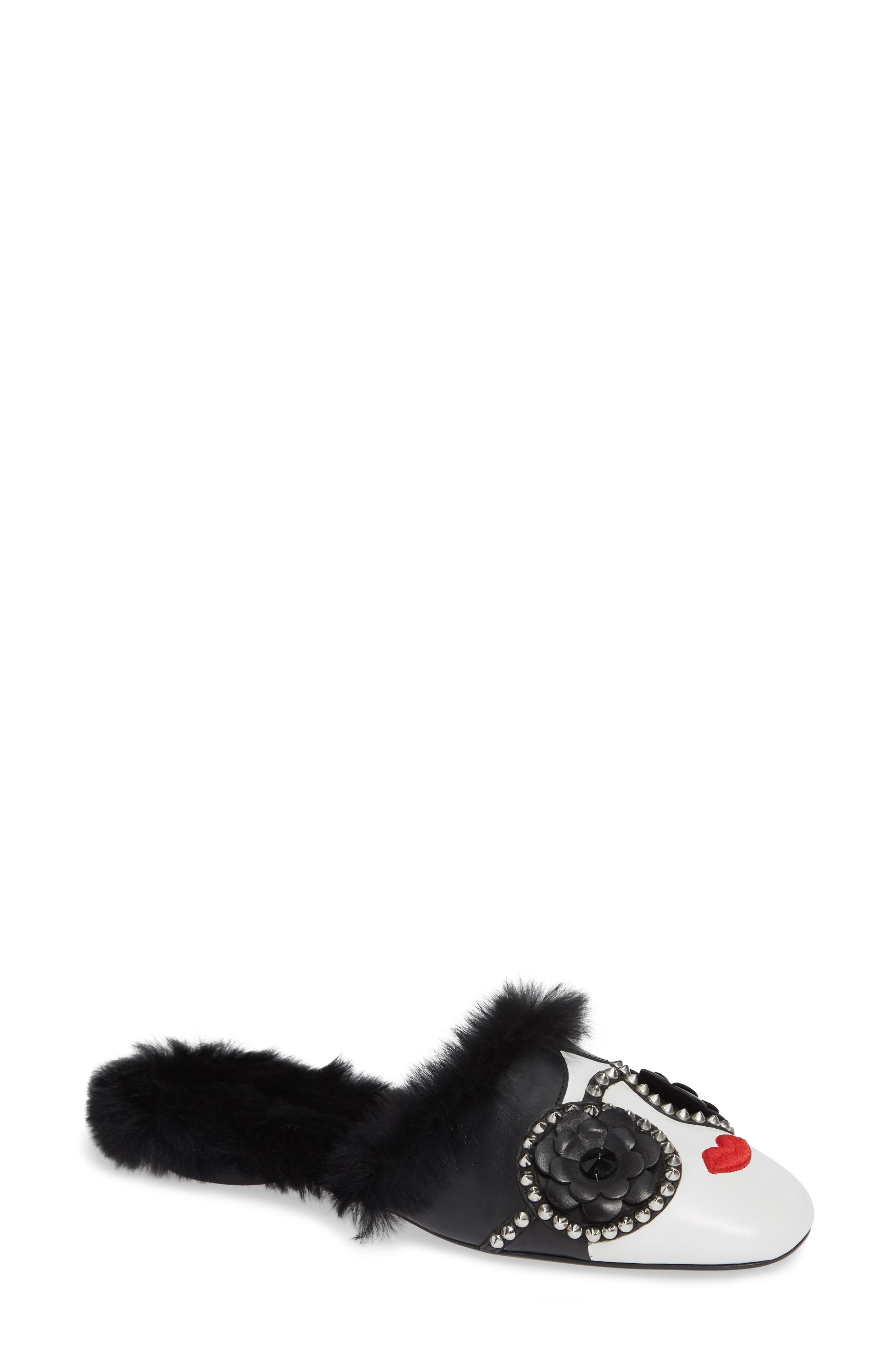 Alice + Olivia Maja Faux Fur Mule, Black