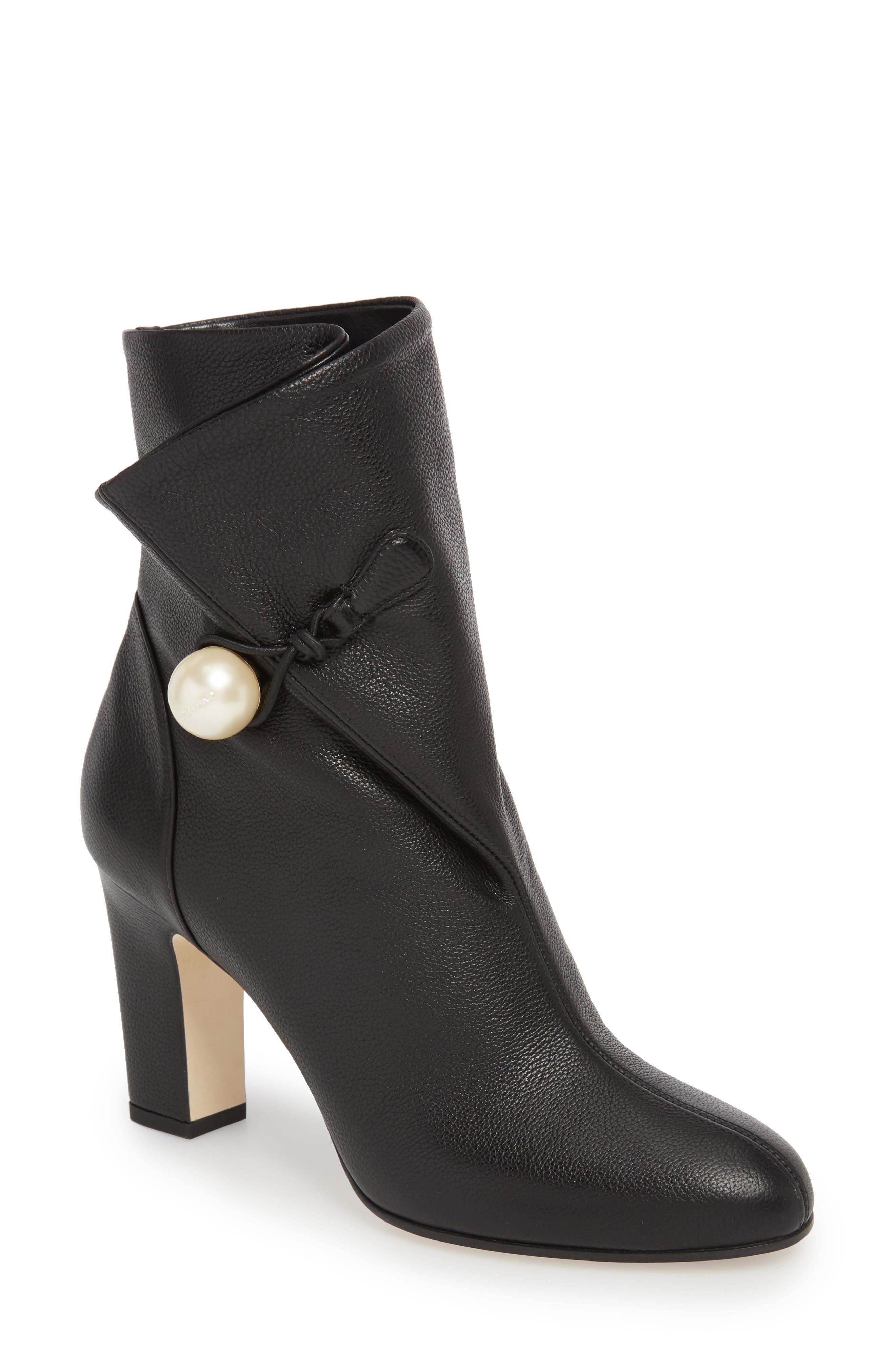 Jimmy Choo Bethanie Button Flap Bootie, Black
