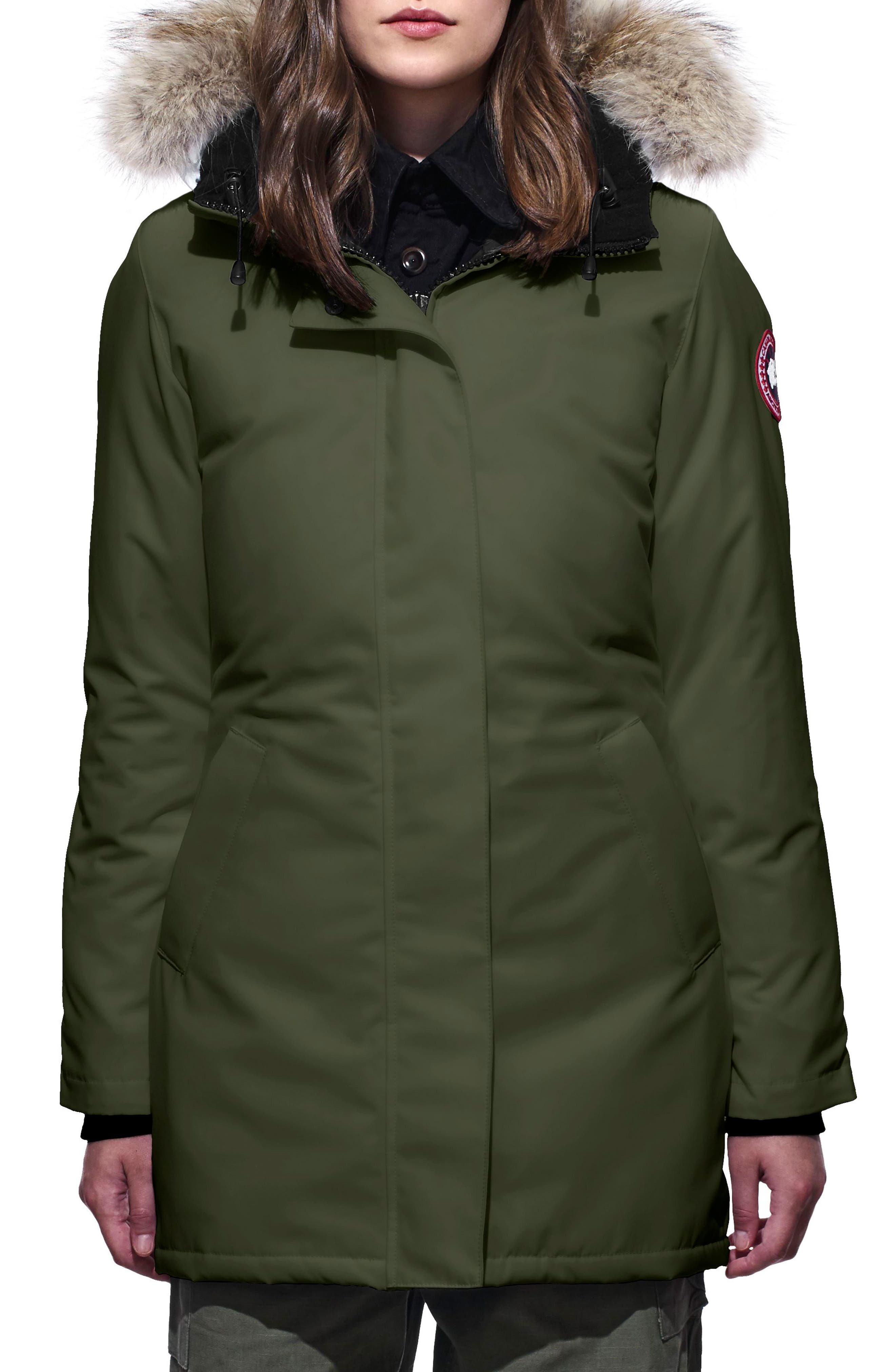 Canada Goose Victoria Fusion Fit Down Parka With Genuine Coyote Fur Trim
