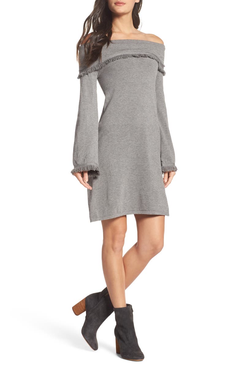 THML Off the Shoulder Knit Dress Nordstrom