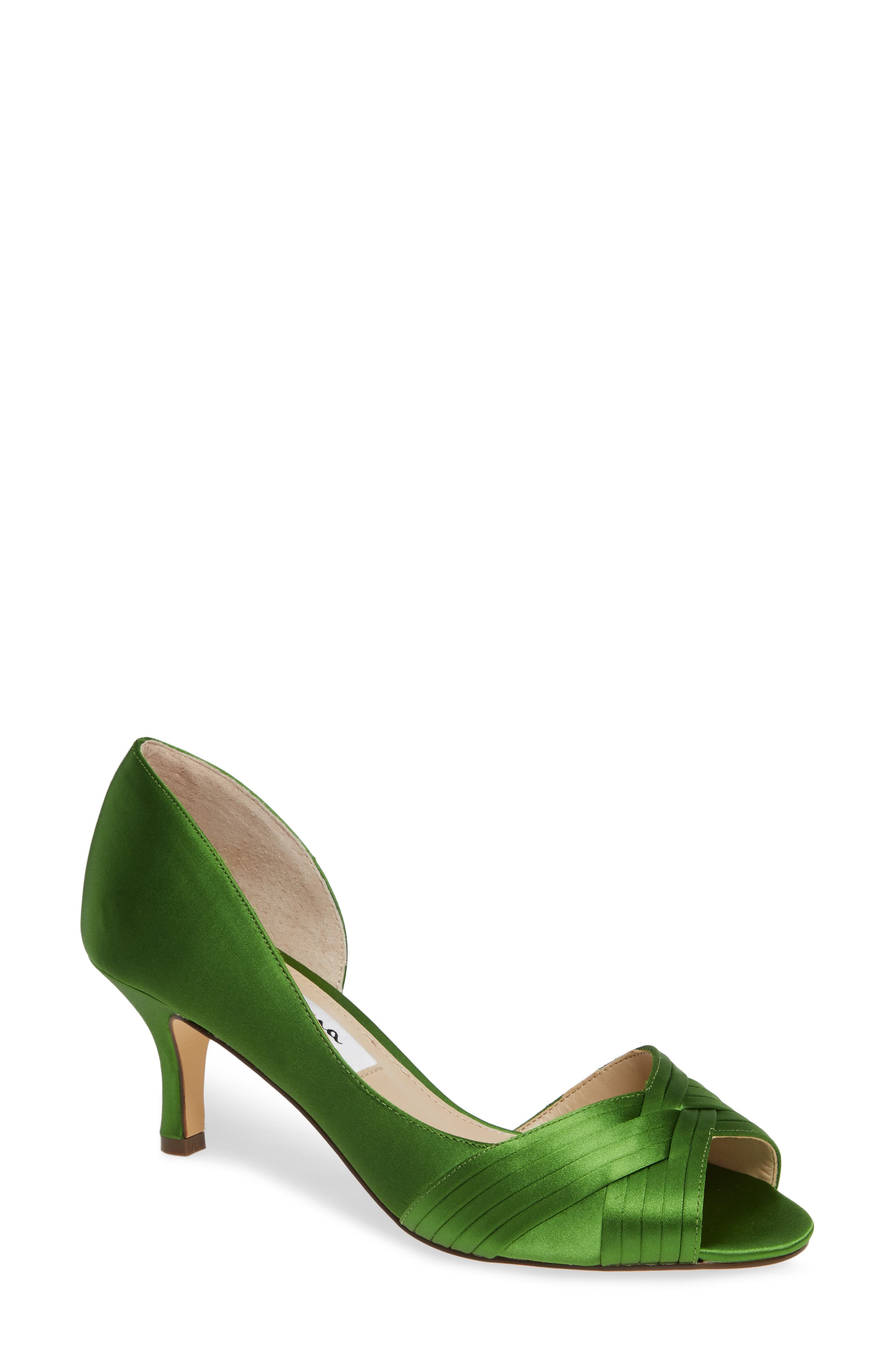 Nina Contesa Open Toe Pump- Green