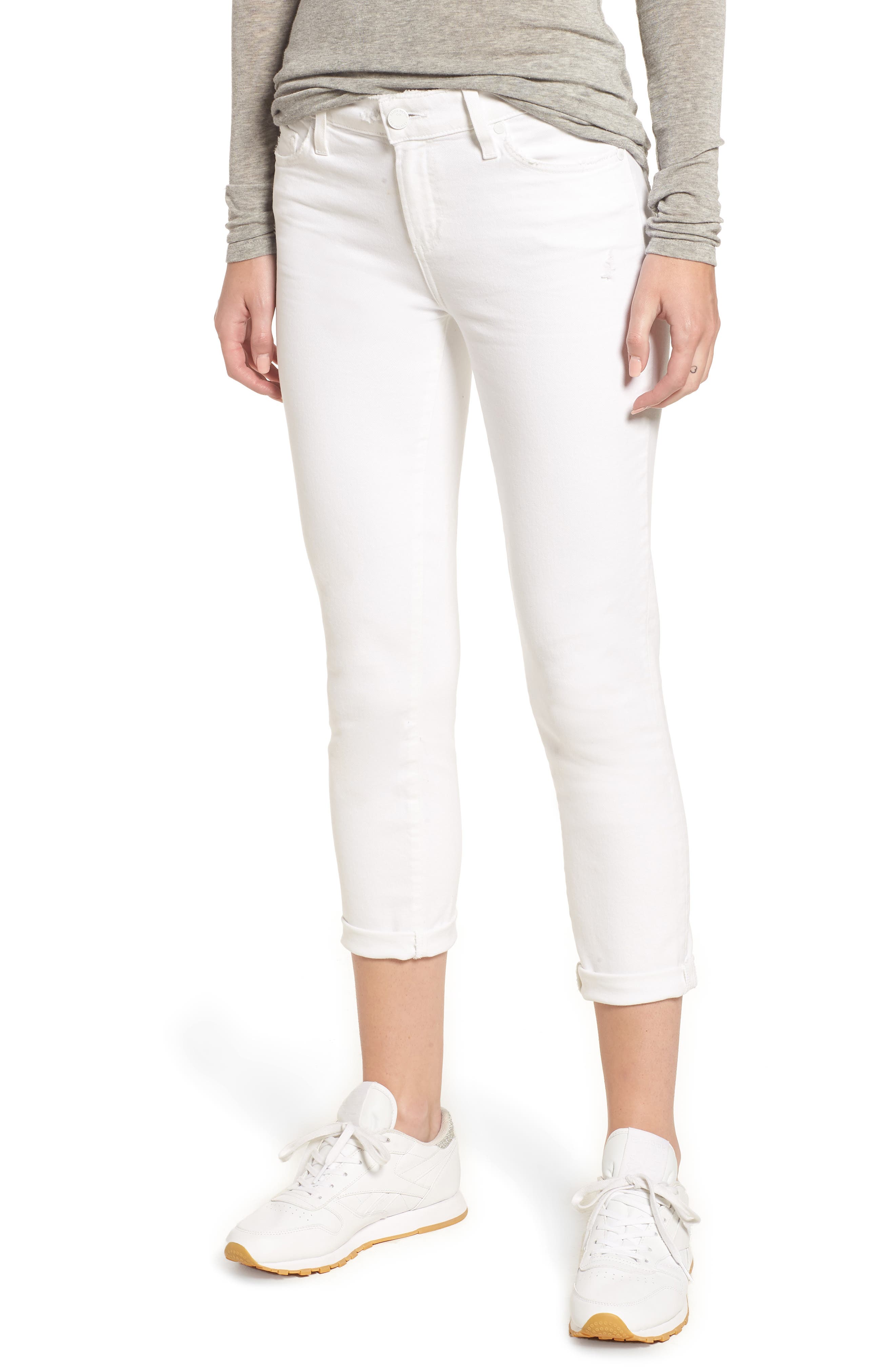 Women's Paige Skyline Raw Hem Crop Skinny Jeans Women's Paige Skyline Raw Hem Crop Skinny Jeans