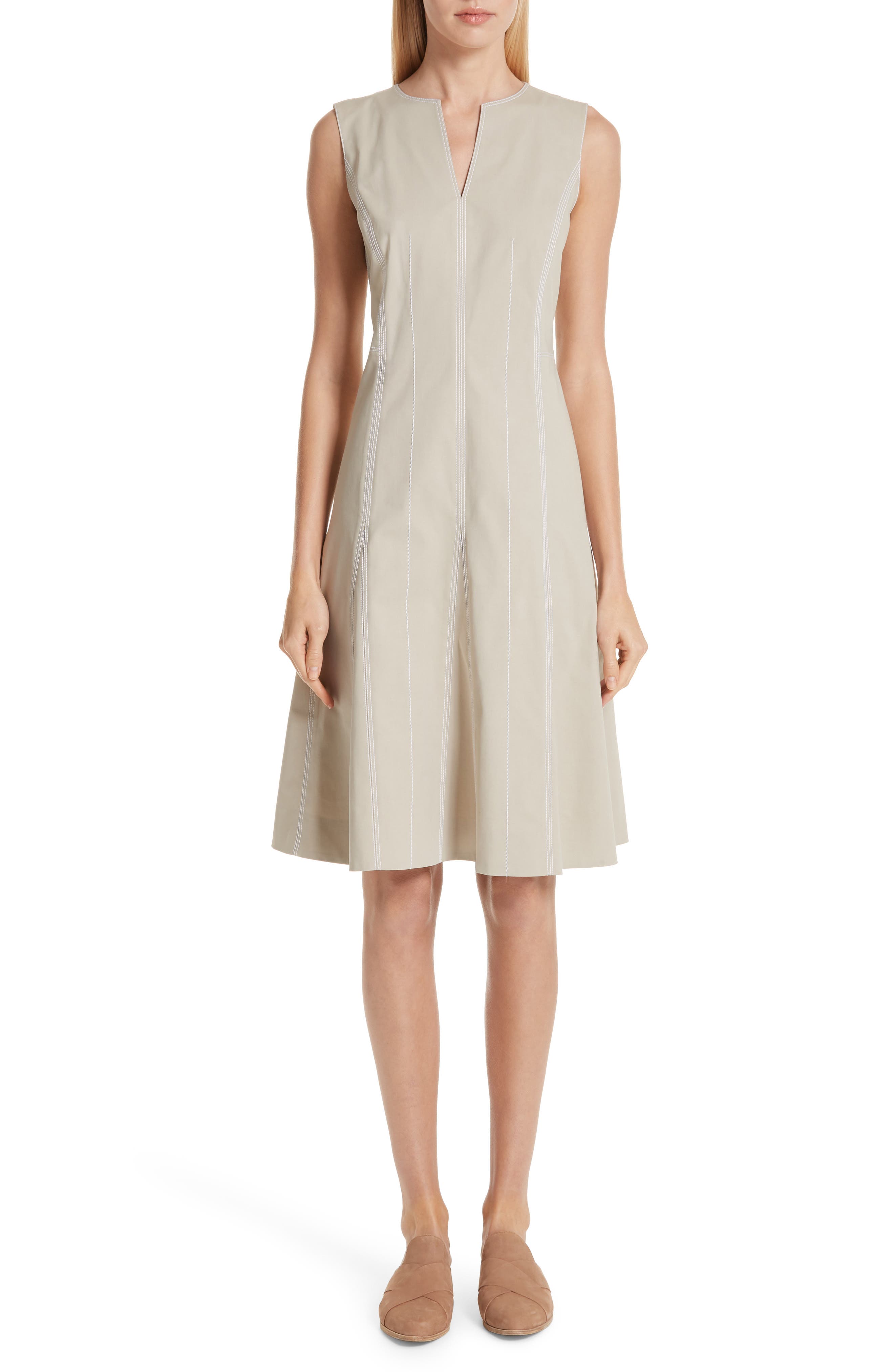 Lafayette 148 New York Rochelle Fit & Flare Dress, Beige