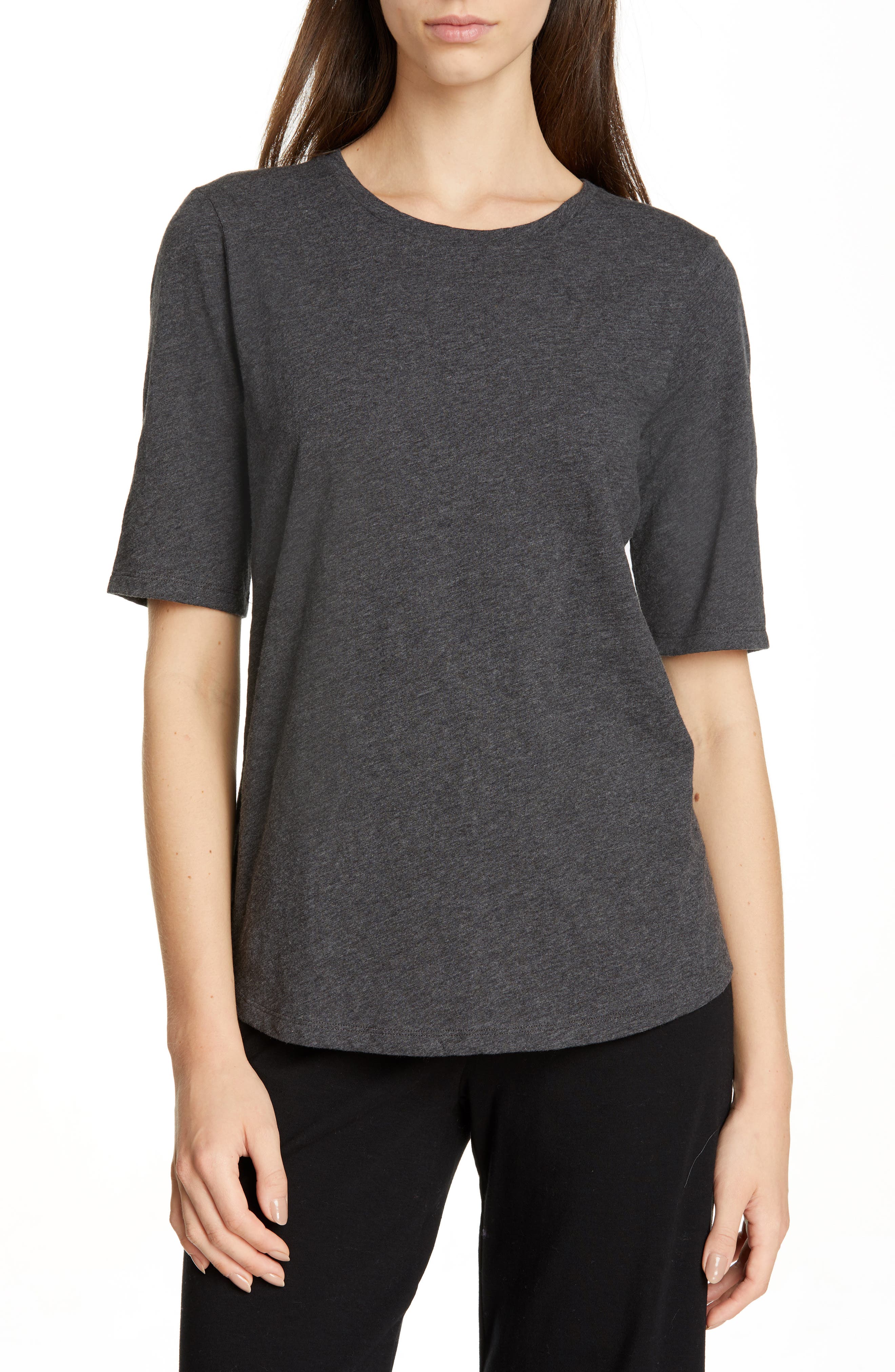 Petite Eileen Fisher Crewneck Tee, Grey