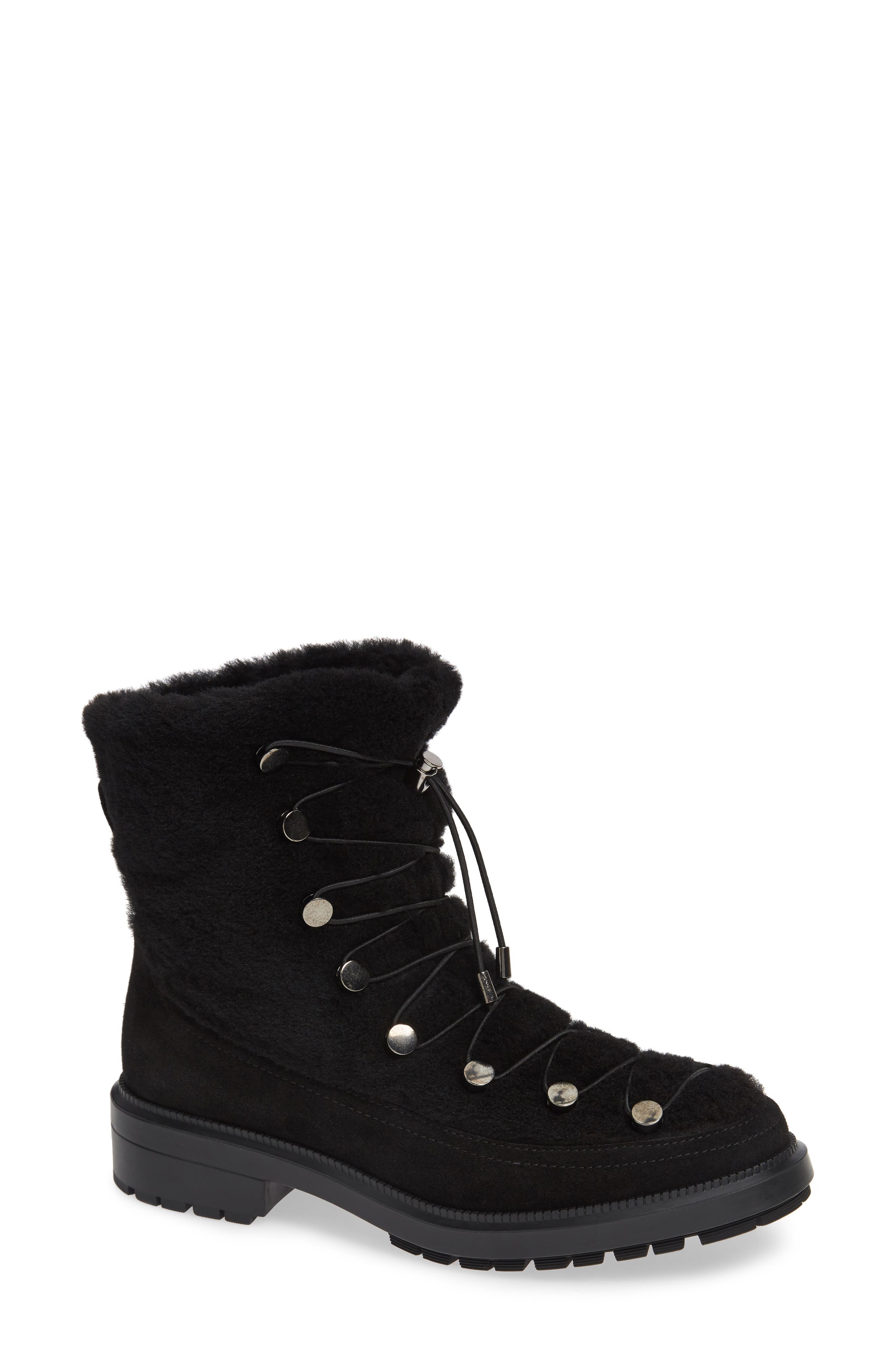 Aquatalia Lorena Genuine Shearling Boot- Black