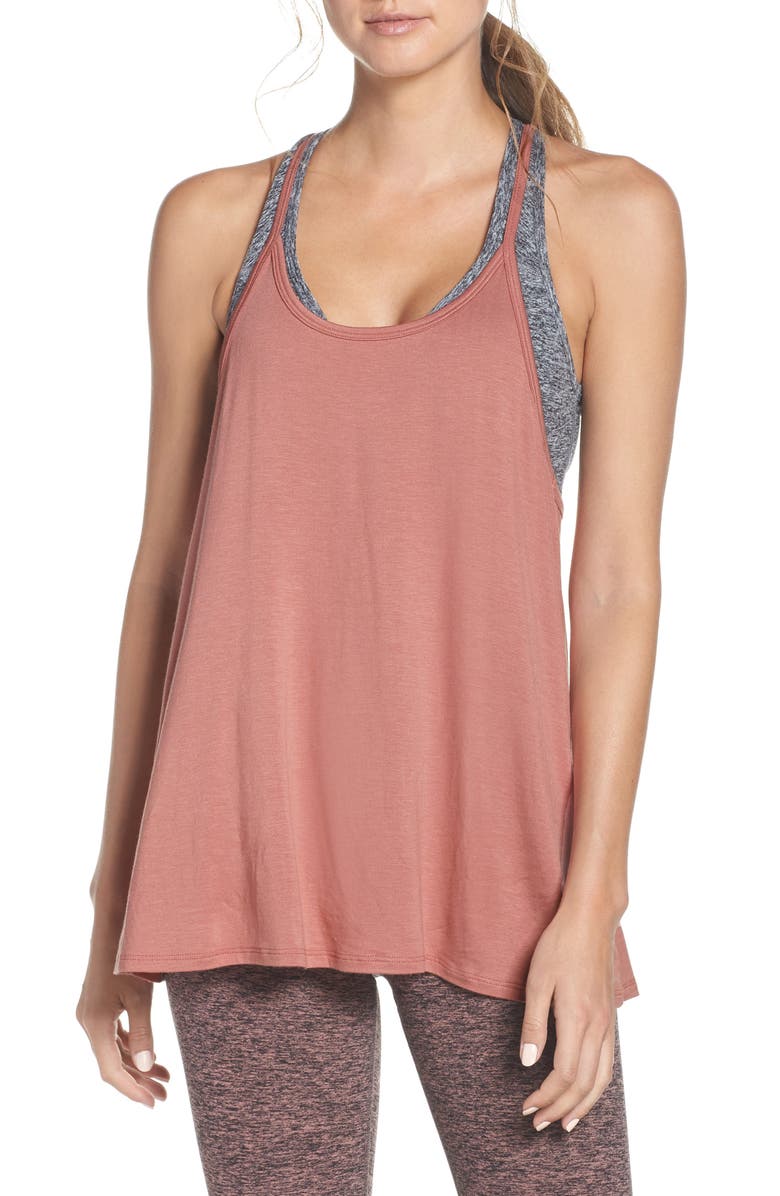 BEYOND YOGA Slink it Over Racerback Tank, Main, color, PINK LEI