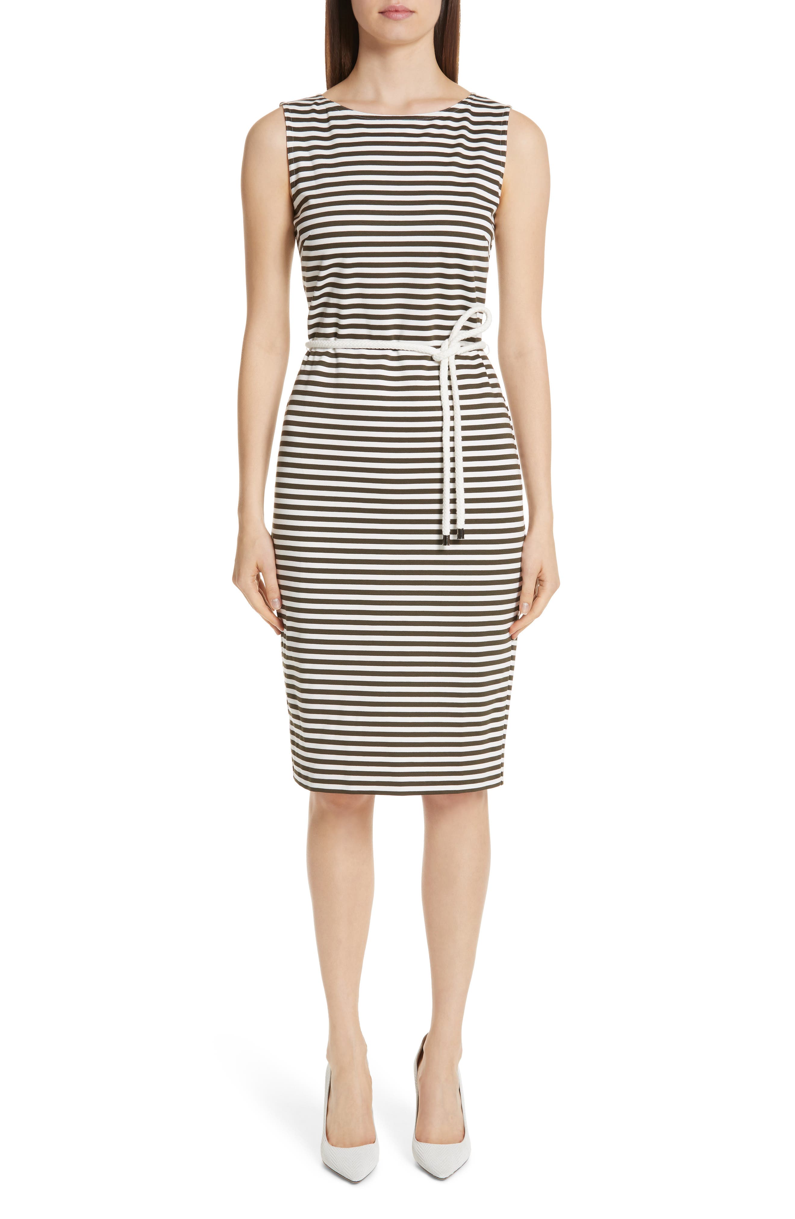 Max Mara Comica Stripe Dress, Beige
