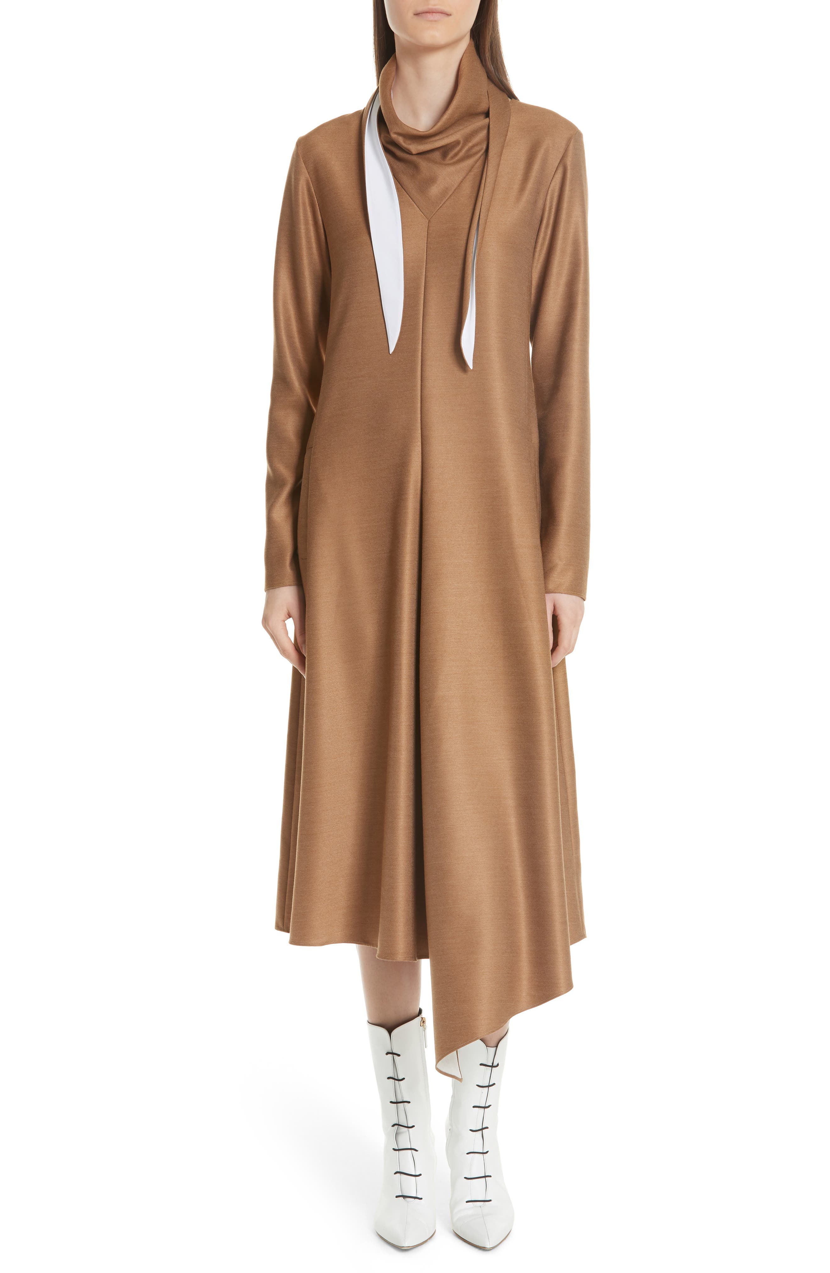 Tibi Bandana Neck Dress, Brown