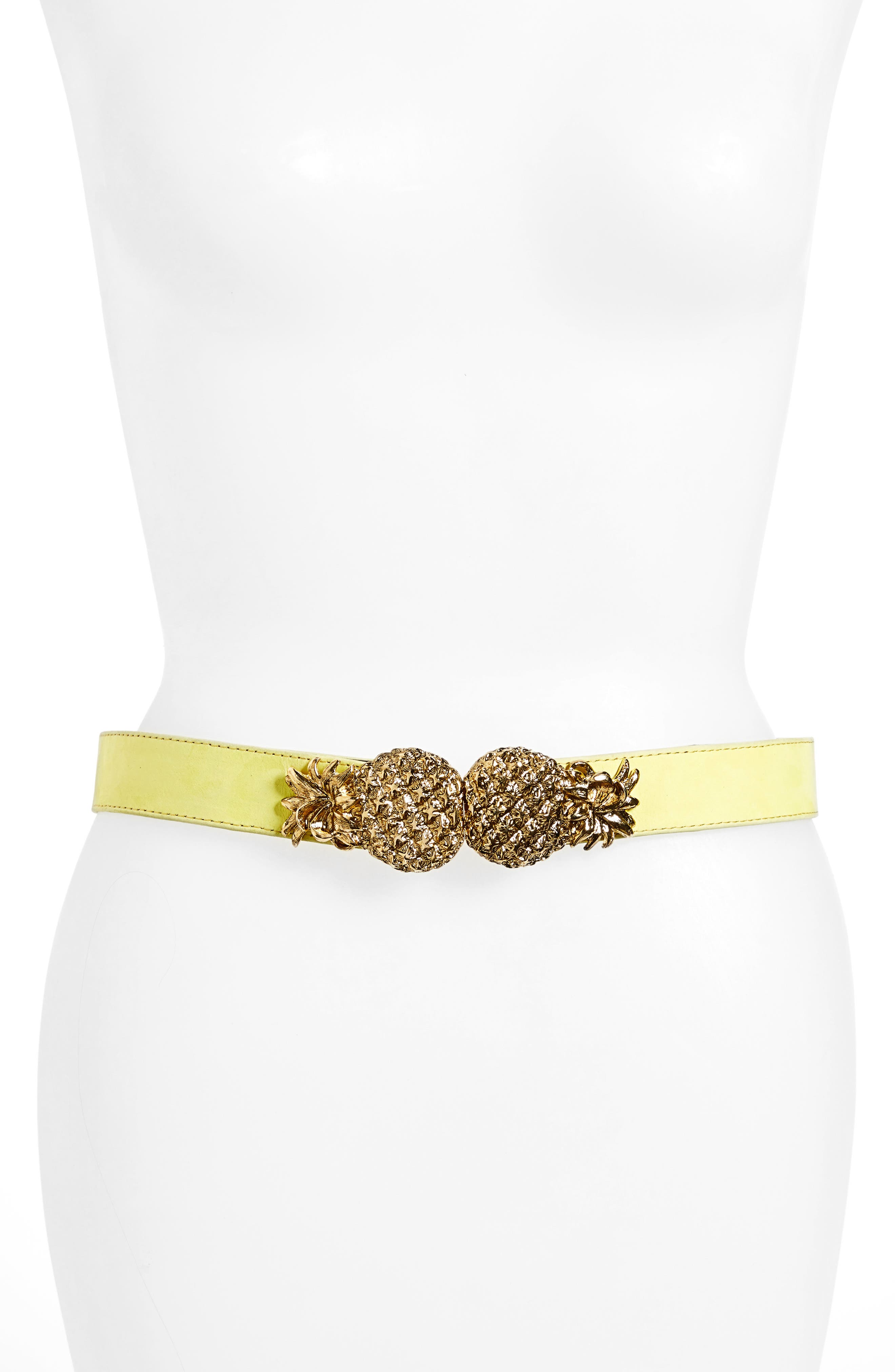 Raina Pina Leather Belt, Size One Size - Yellow