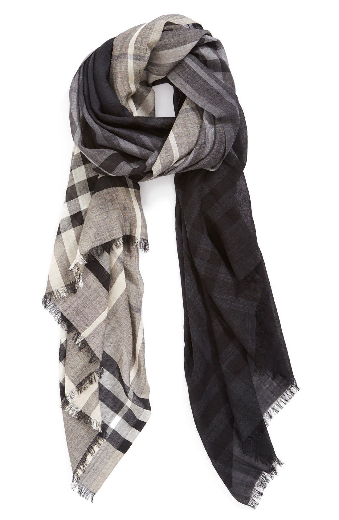 Burberry Ombré Check Wool & Silk Scarf Nordstrom