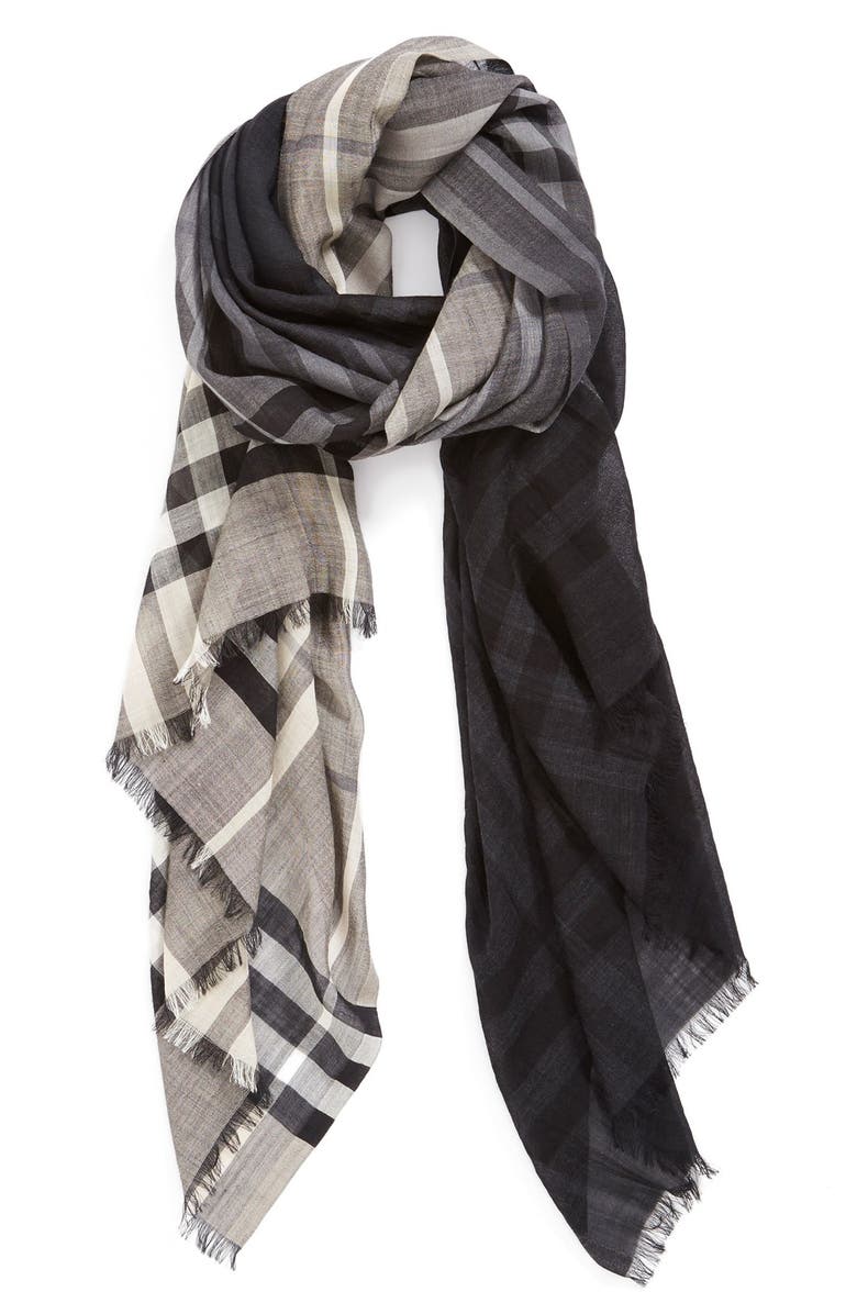 Burberry Ombré Check Wool & Silk Scarf | Nordstrom