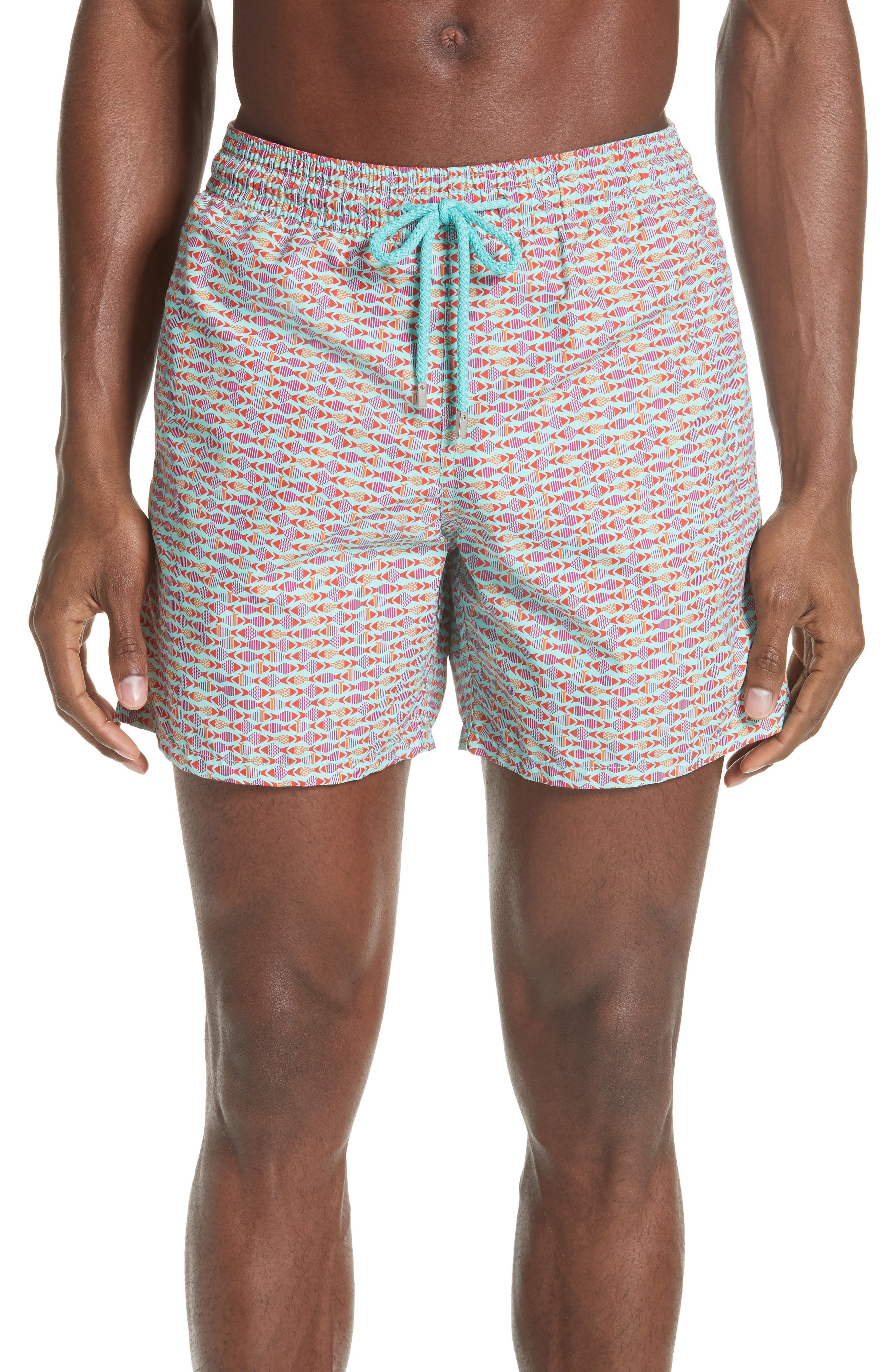 Vilebrequin Modernist Fish Print Swim Trunks, Blue