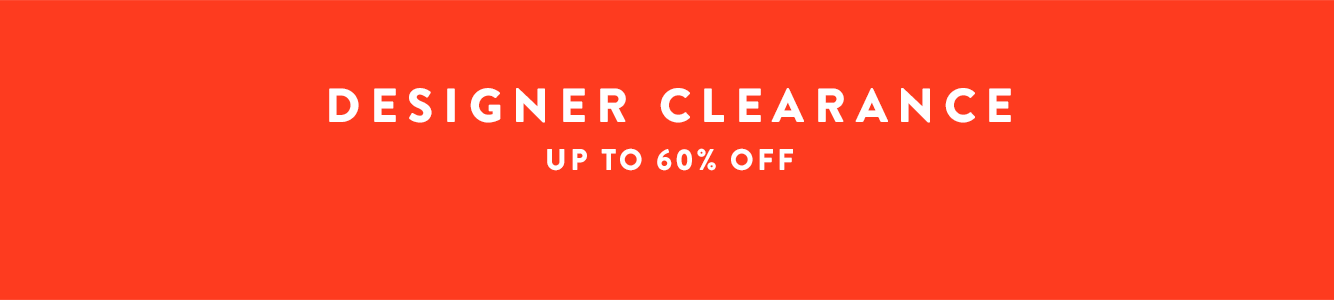 Designer clearance: up to 60% off.