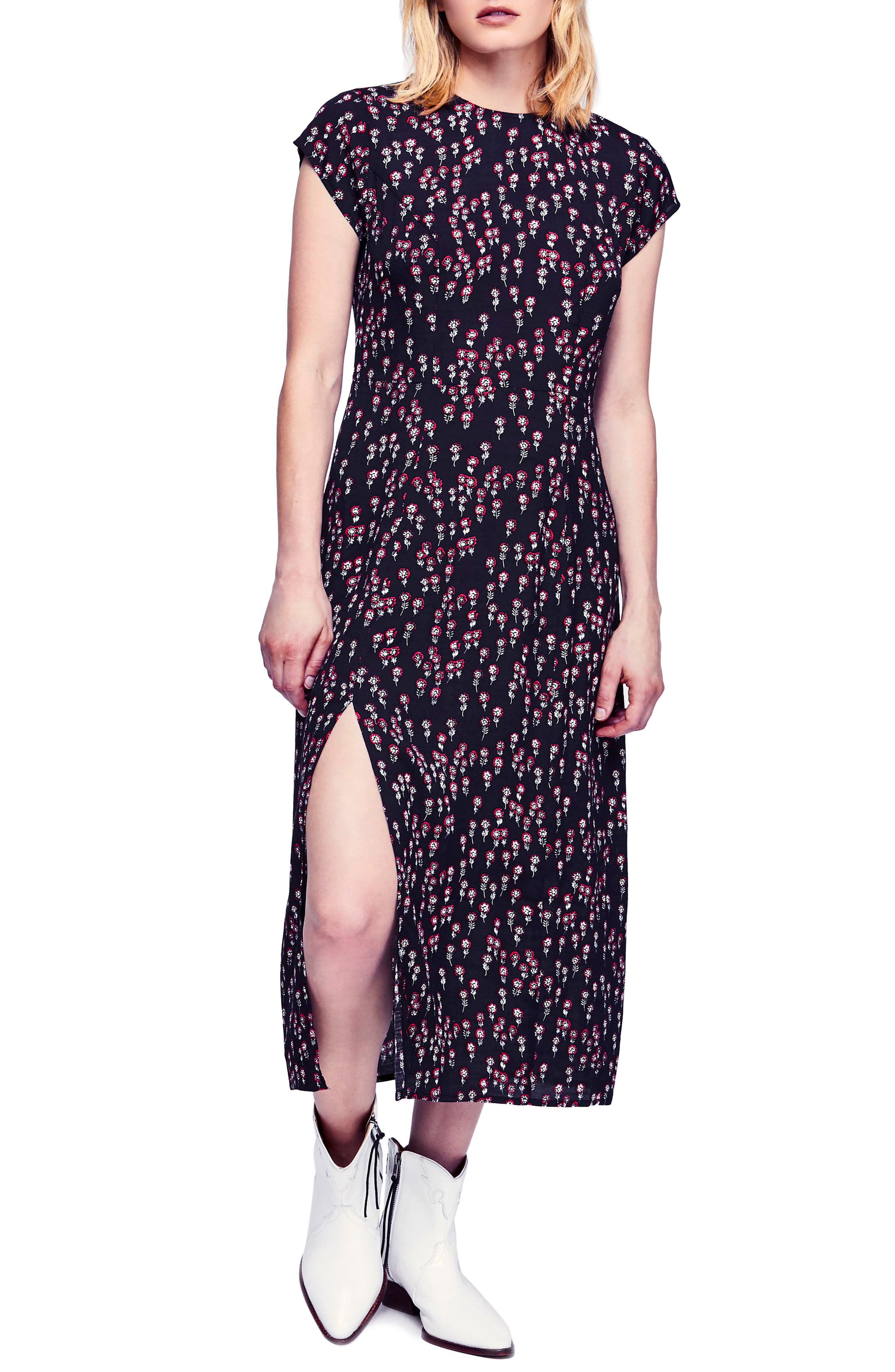 Free People Corrie Midi Dress, Black